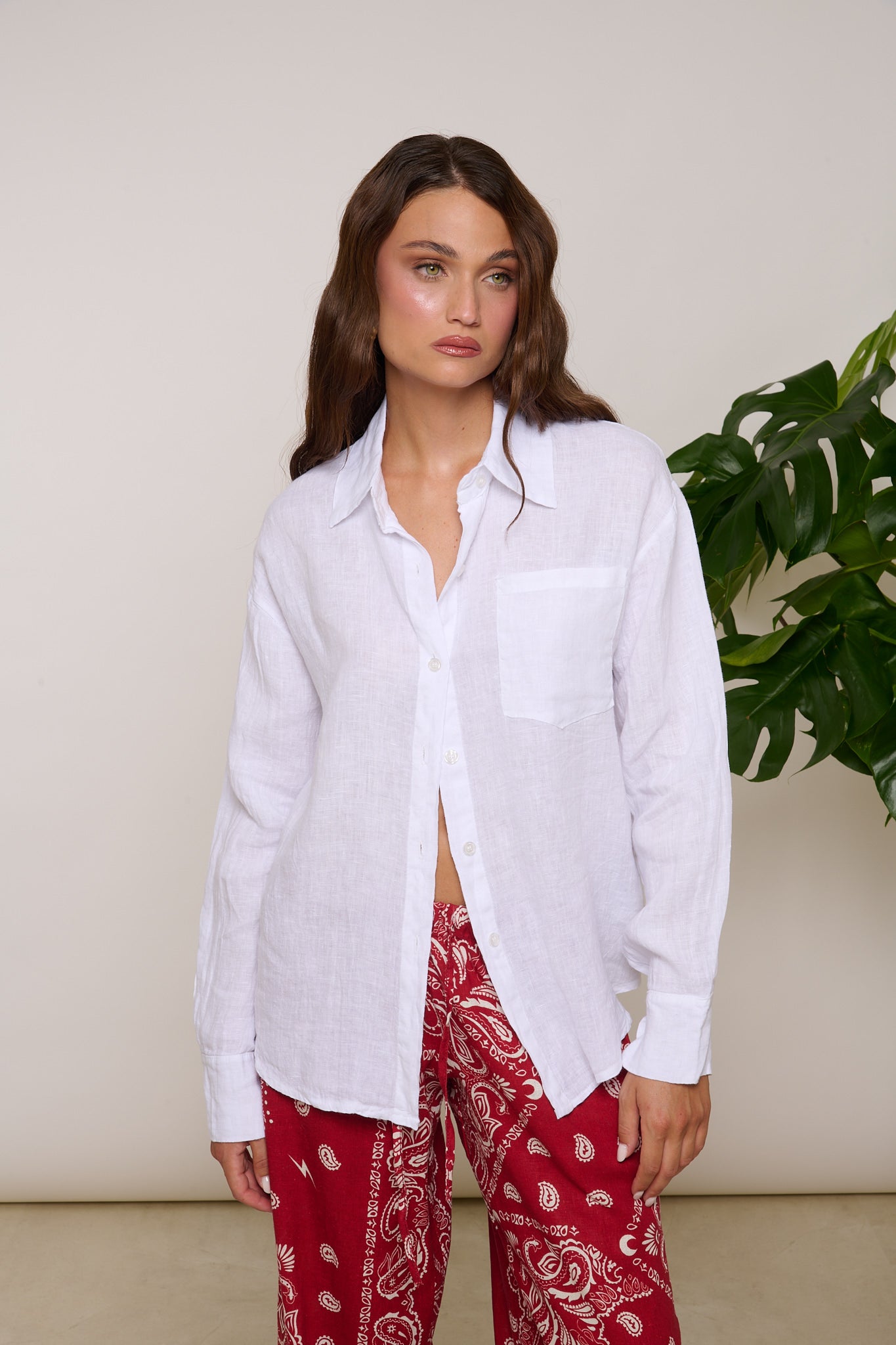 Camicia ‘100% LINO’ Bianca