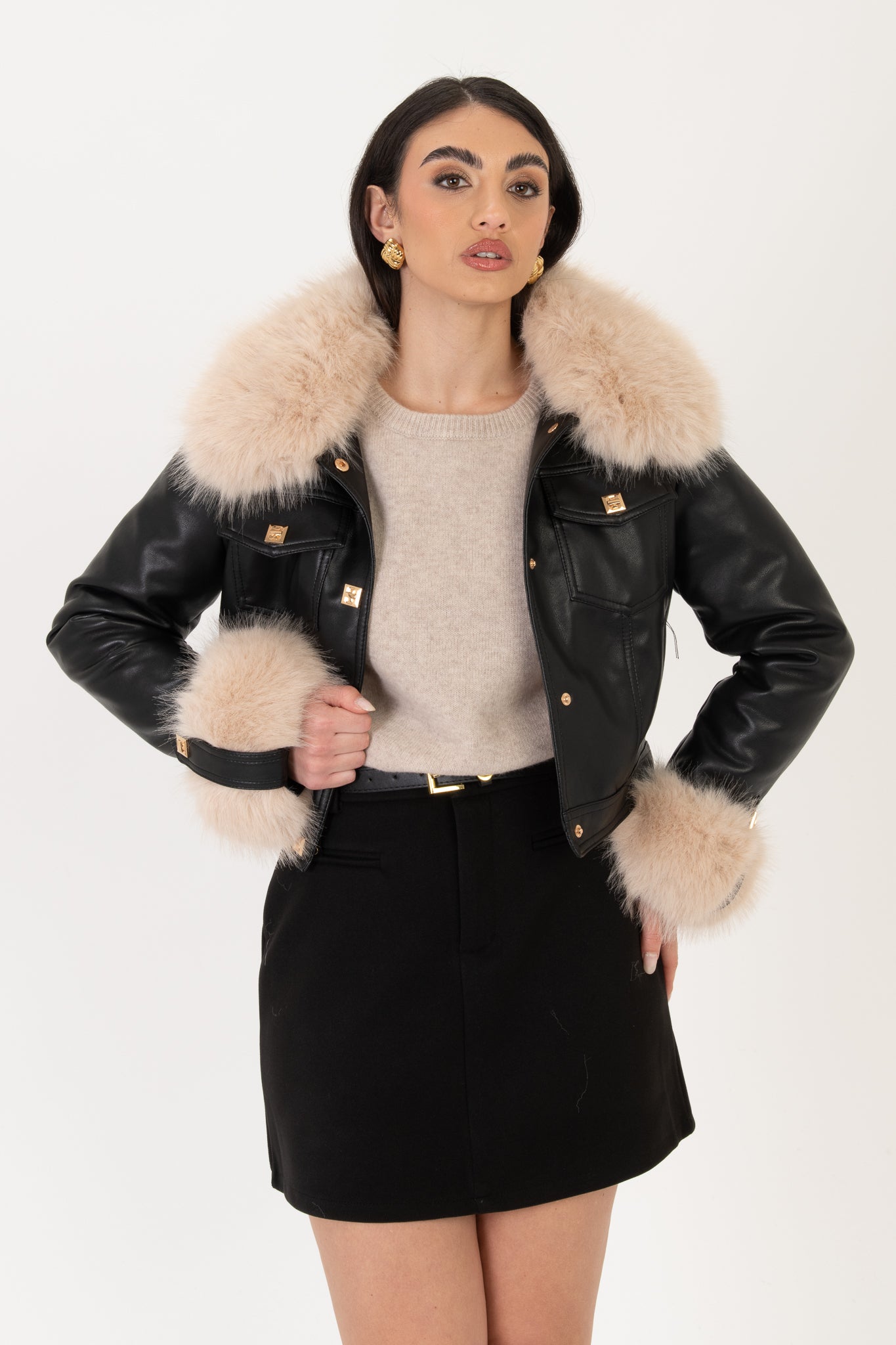 Gonna/Pantaloncino ‘IN PANNO CON CINTURA’ Nera