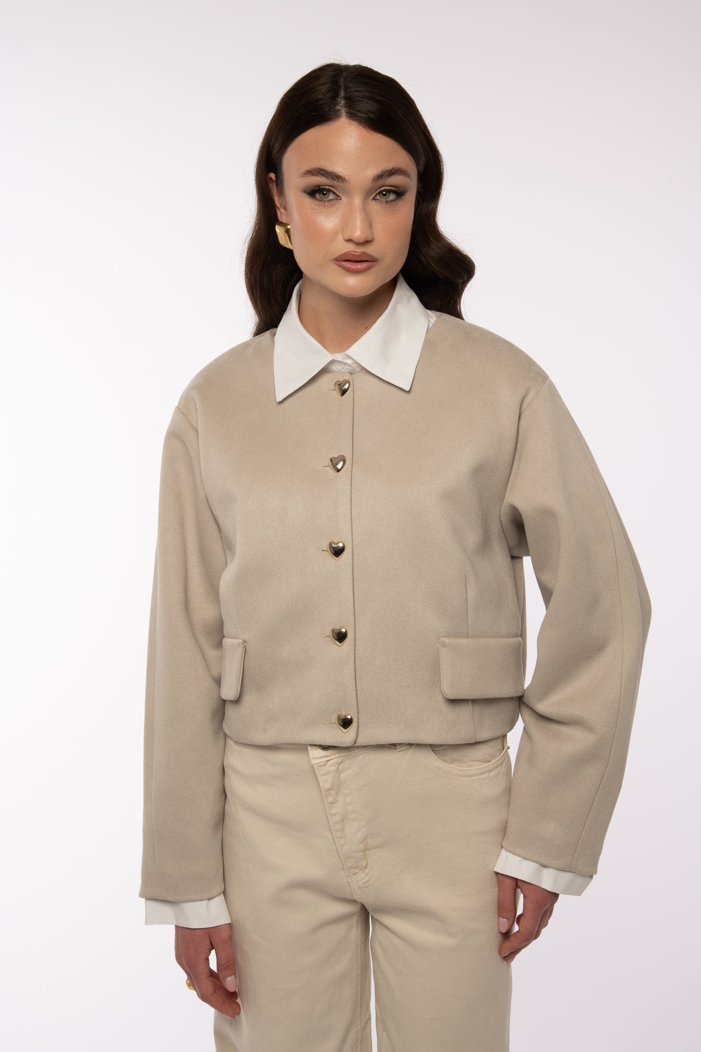 Giacca ‘BOTTONI CUORE 3&33 COLLECTION’ Beige