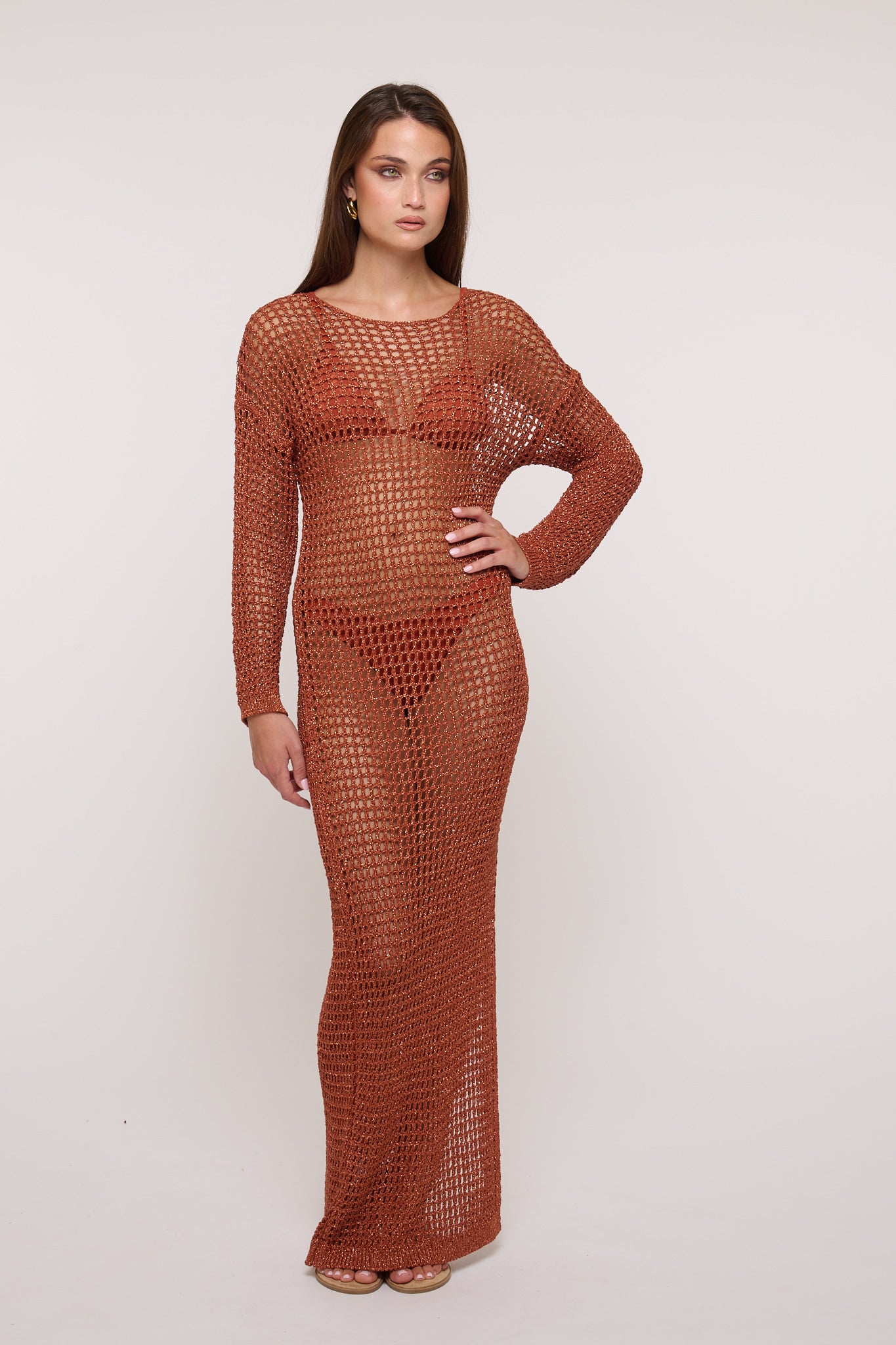 Abito/Copricostume ‘LUREX’ Traforato Rame