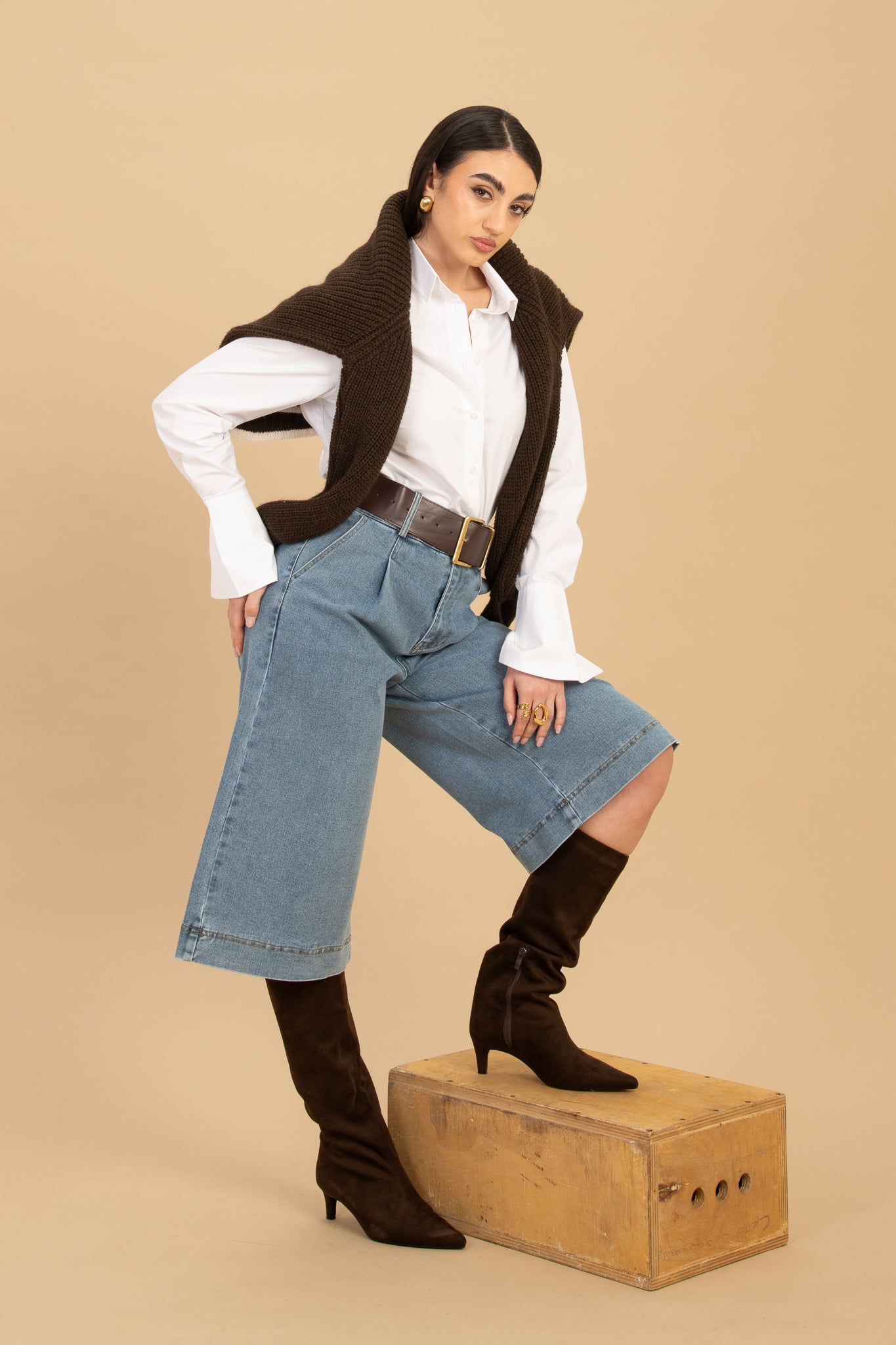 Bermuda ‘CON CINTURA’ Denim Chiaro