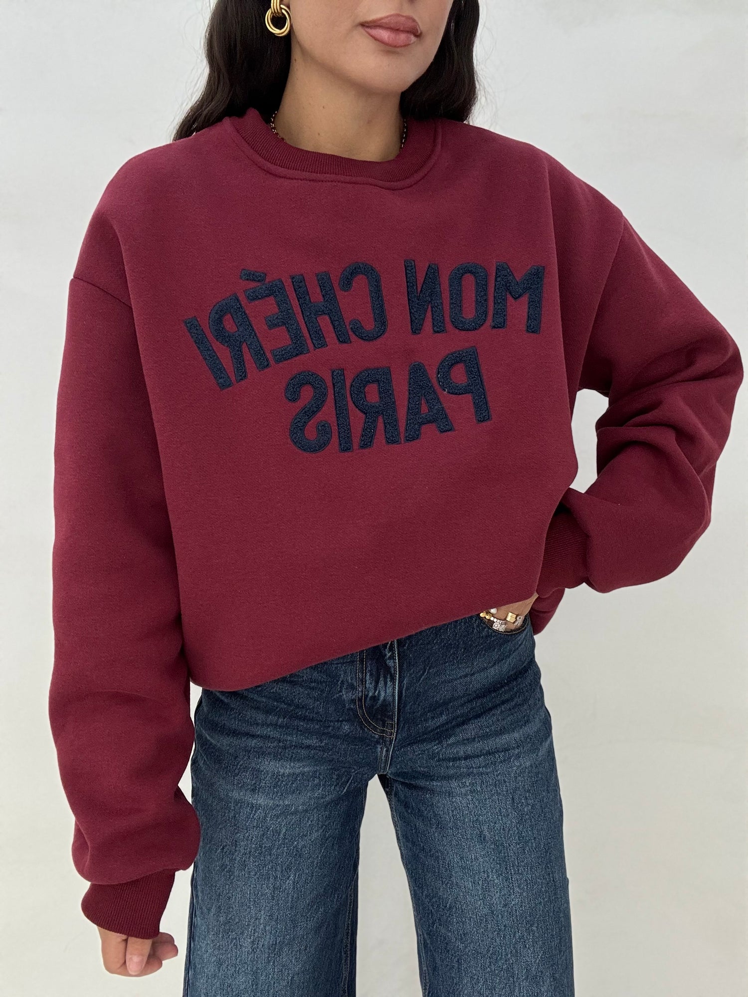 Felpa ‘MON CHÉRI PARIS’ BORDEAUX
