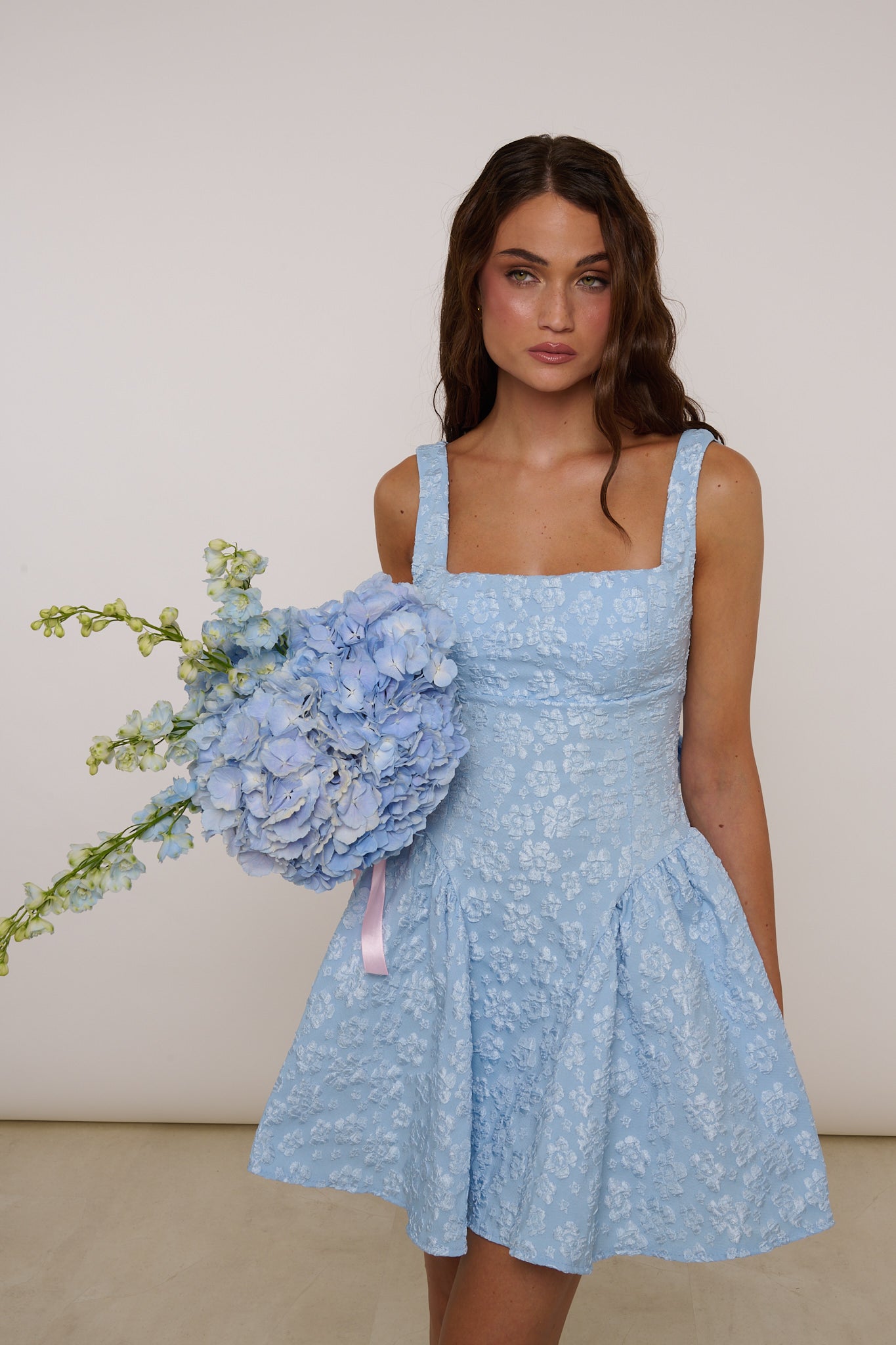 Abito Corto ‘MINI FIORI’ Azzurro