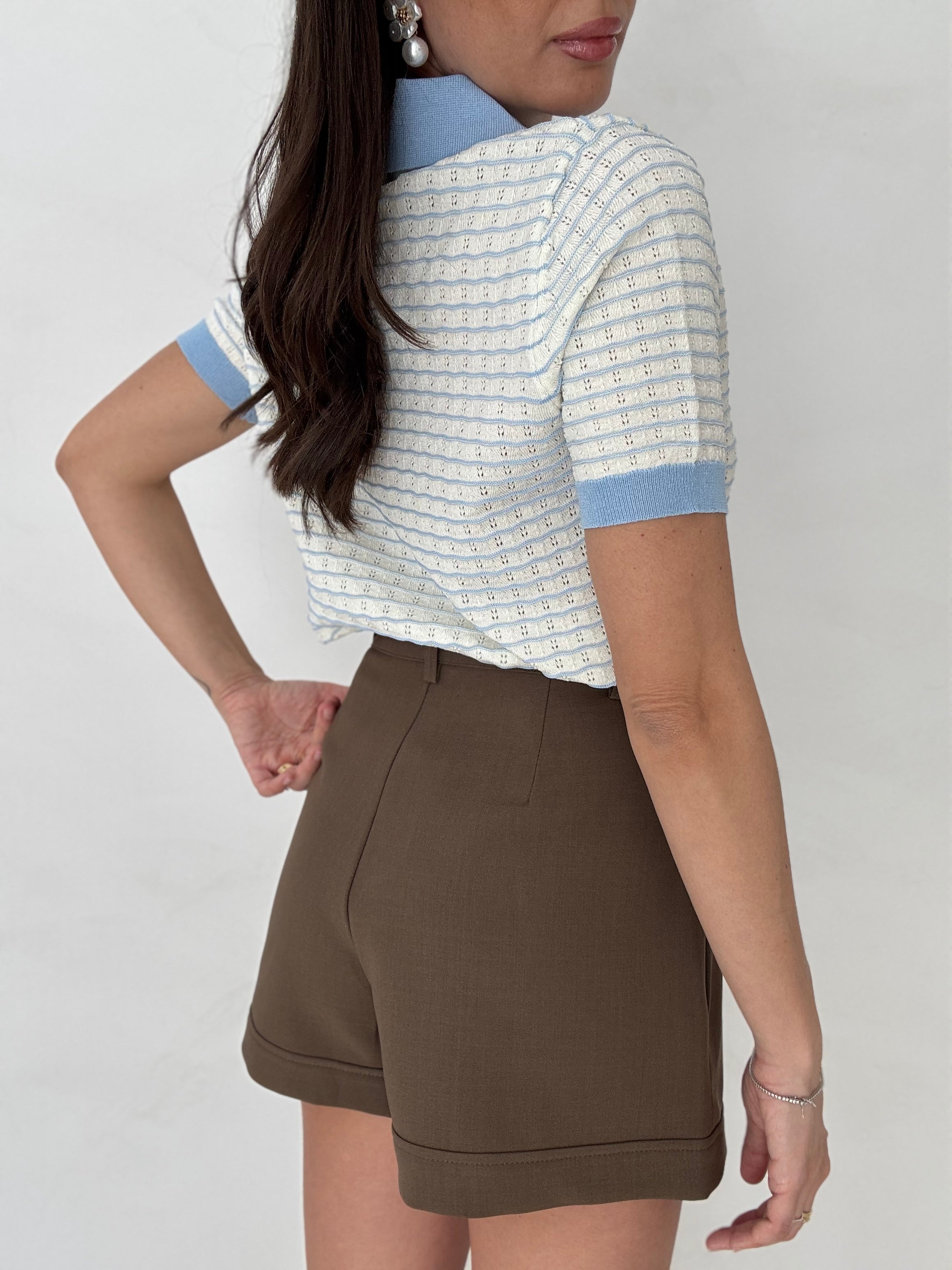 Pantaloncino ‘CLASSIC’ con cintura Cacao