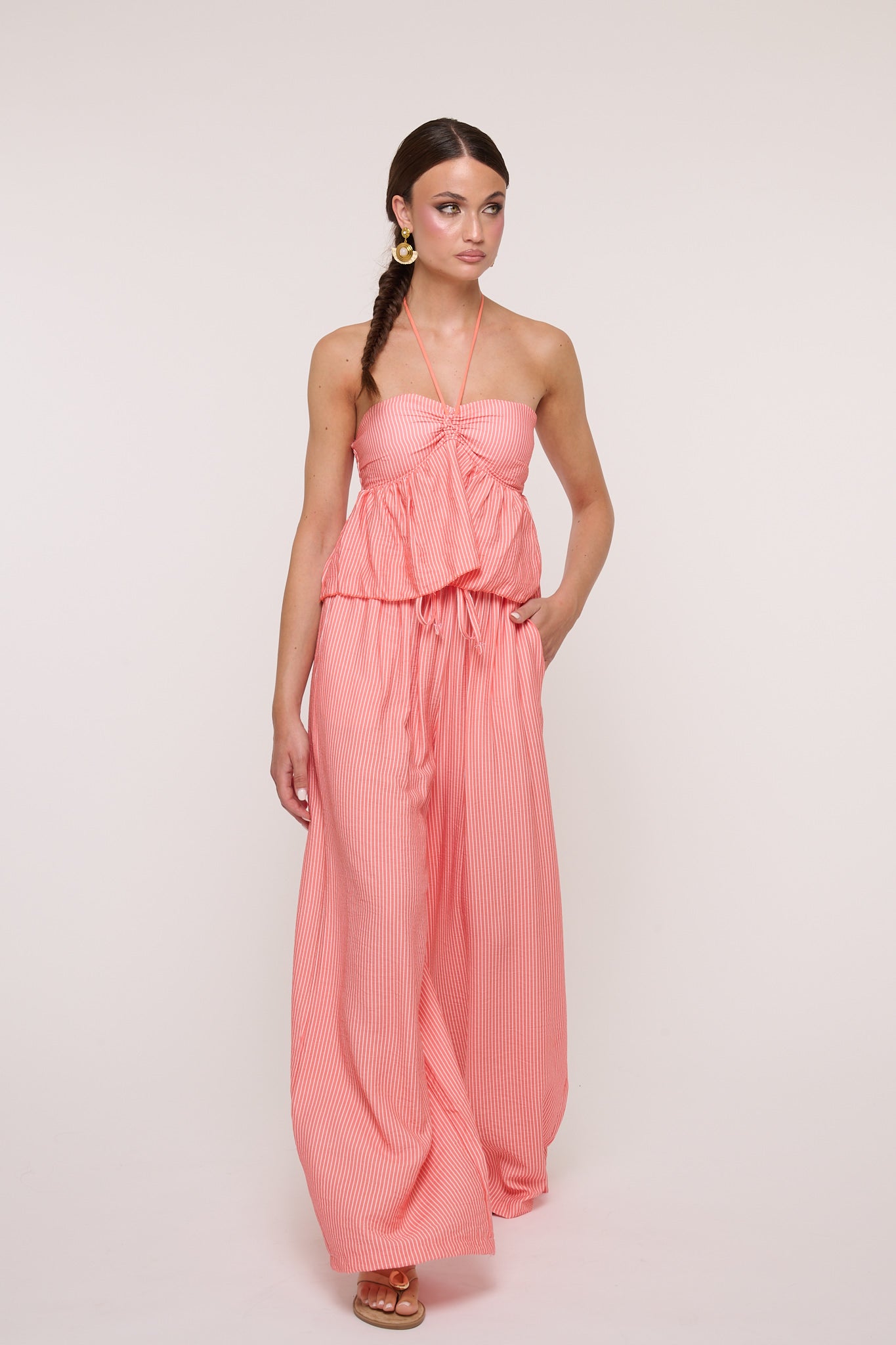 Coordinato ‘SUNDAY’ a righe Rosa