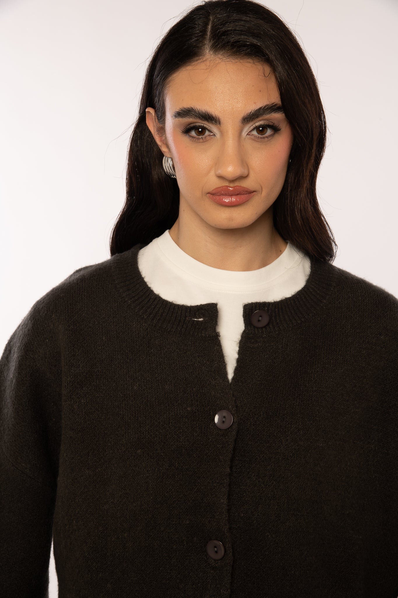 Cardigan ‘BASIC CON BOTTONI’ Grigio Scuro