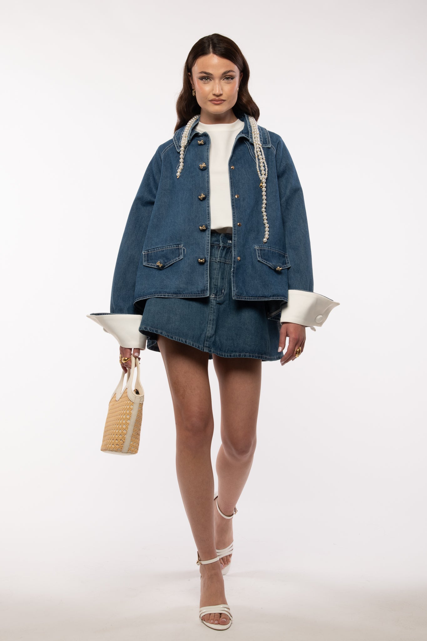 Gonna/Pantaloncino ‘BOTTONI FIOCCO’ in denim