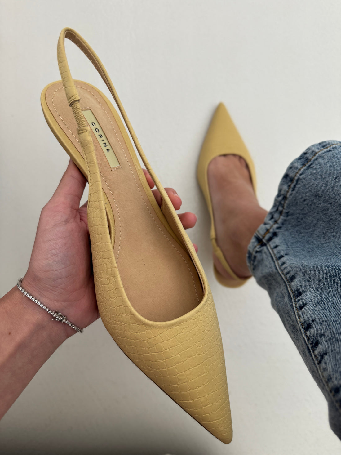 Slingback ‘PITONATE’ Gialle