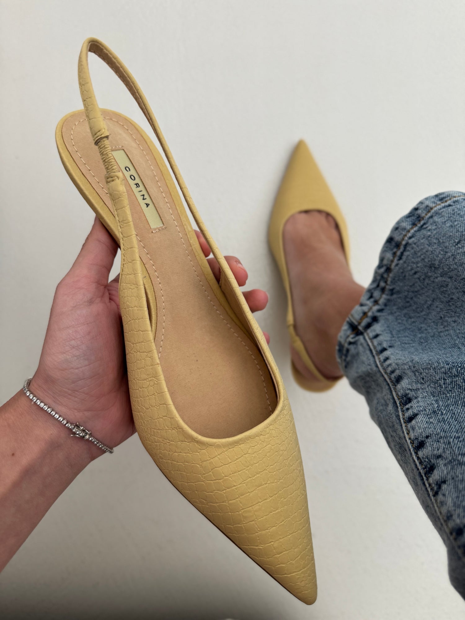 Slingback ‘PITONATE’ Gialle