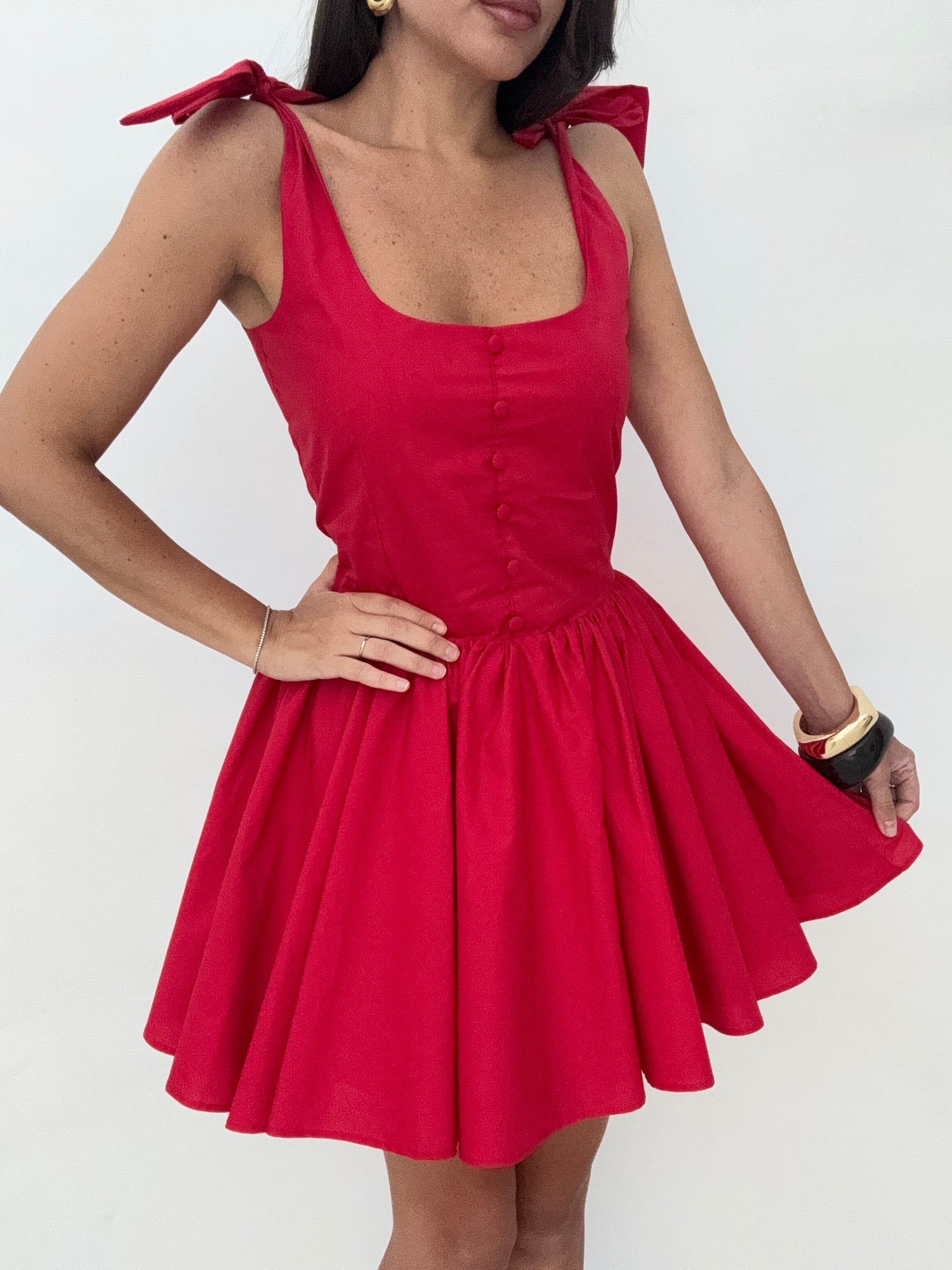 Abito ‘BEA’ 100%COTONE Corto Rosso