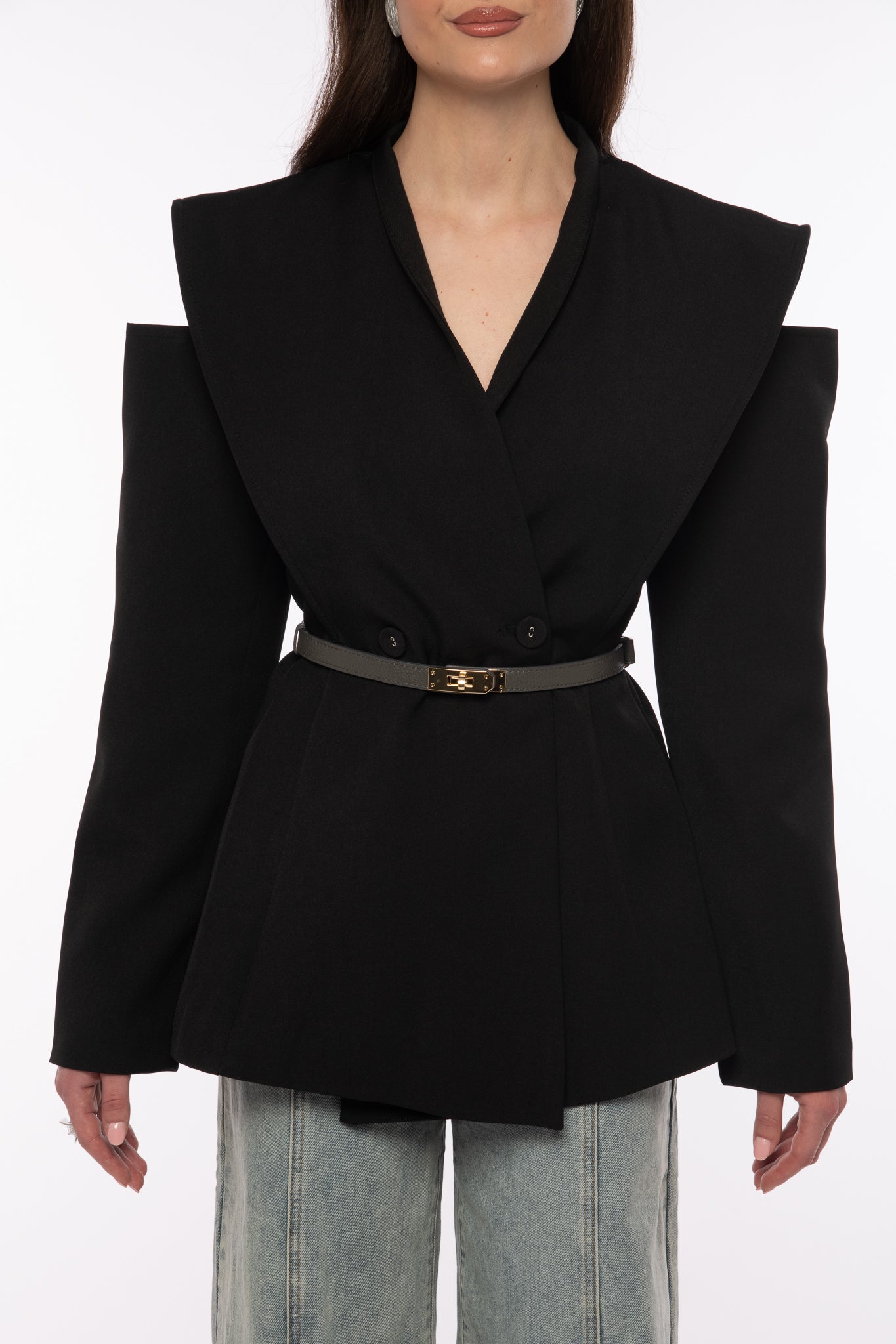 Cintura ‘FIBBIA ORO’ Grigia