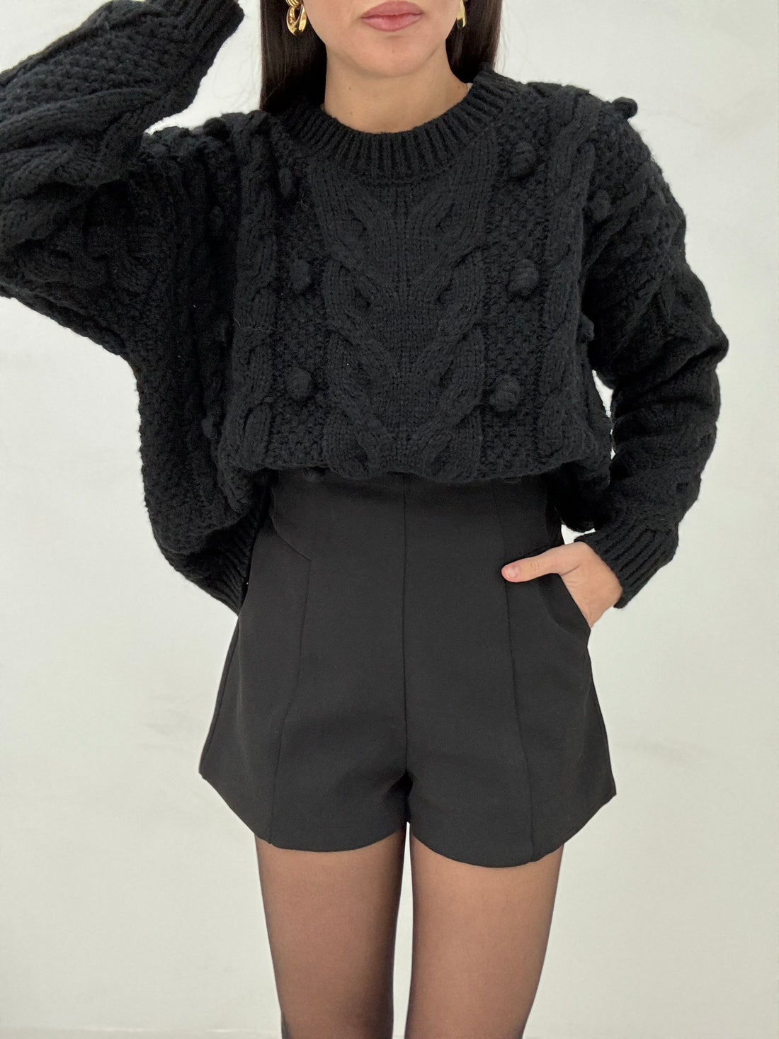 Maglione ‘POM-POM’ Nero