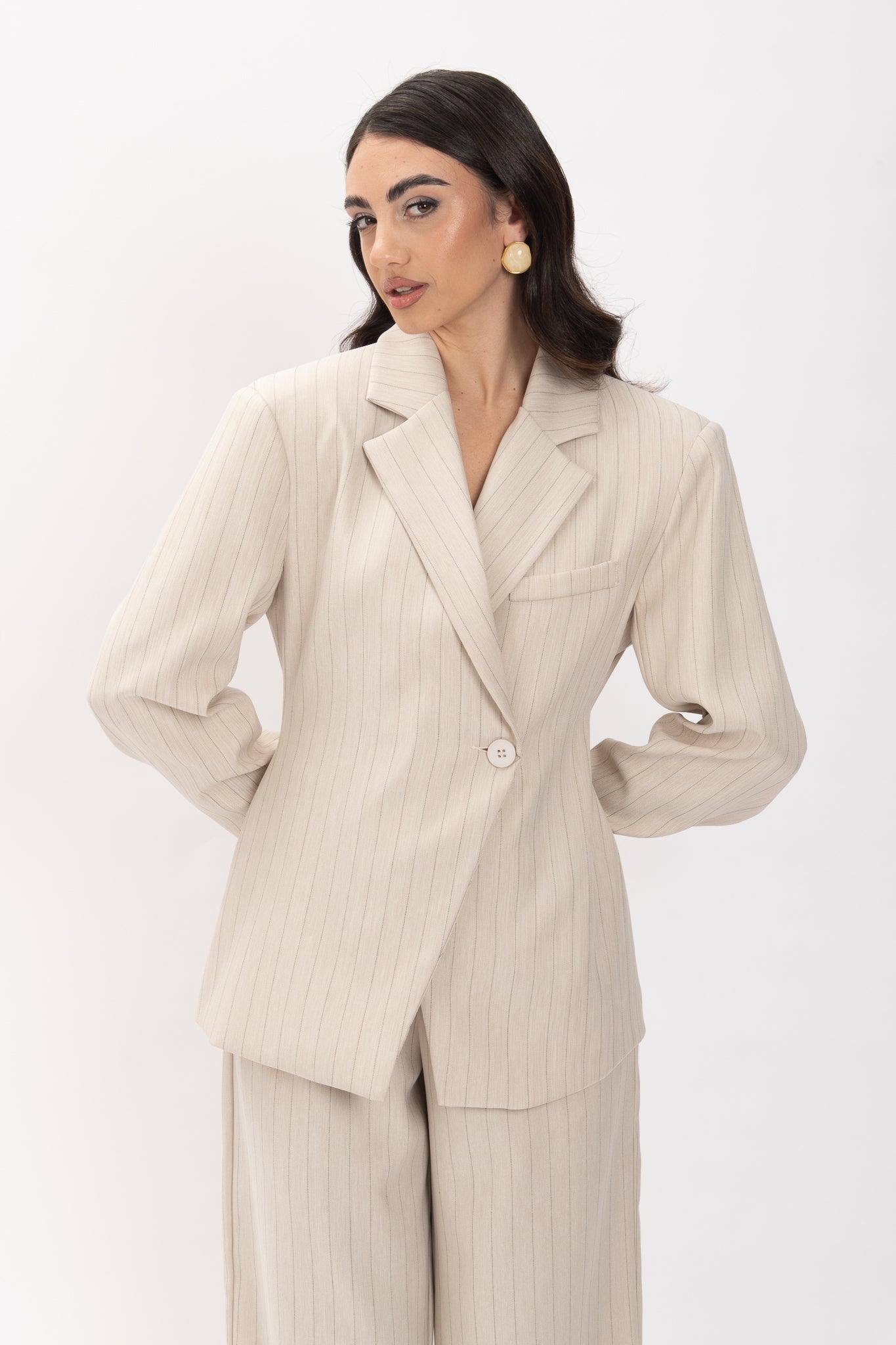 Tailleur ‘GESSATO CON GIACCA AVVITATA’ Panna