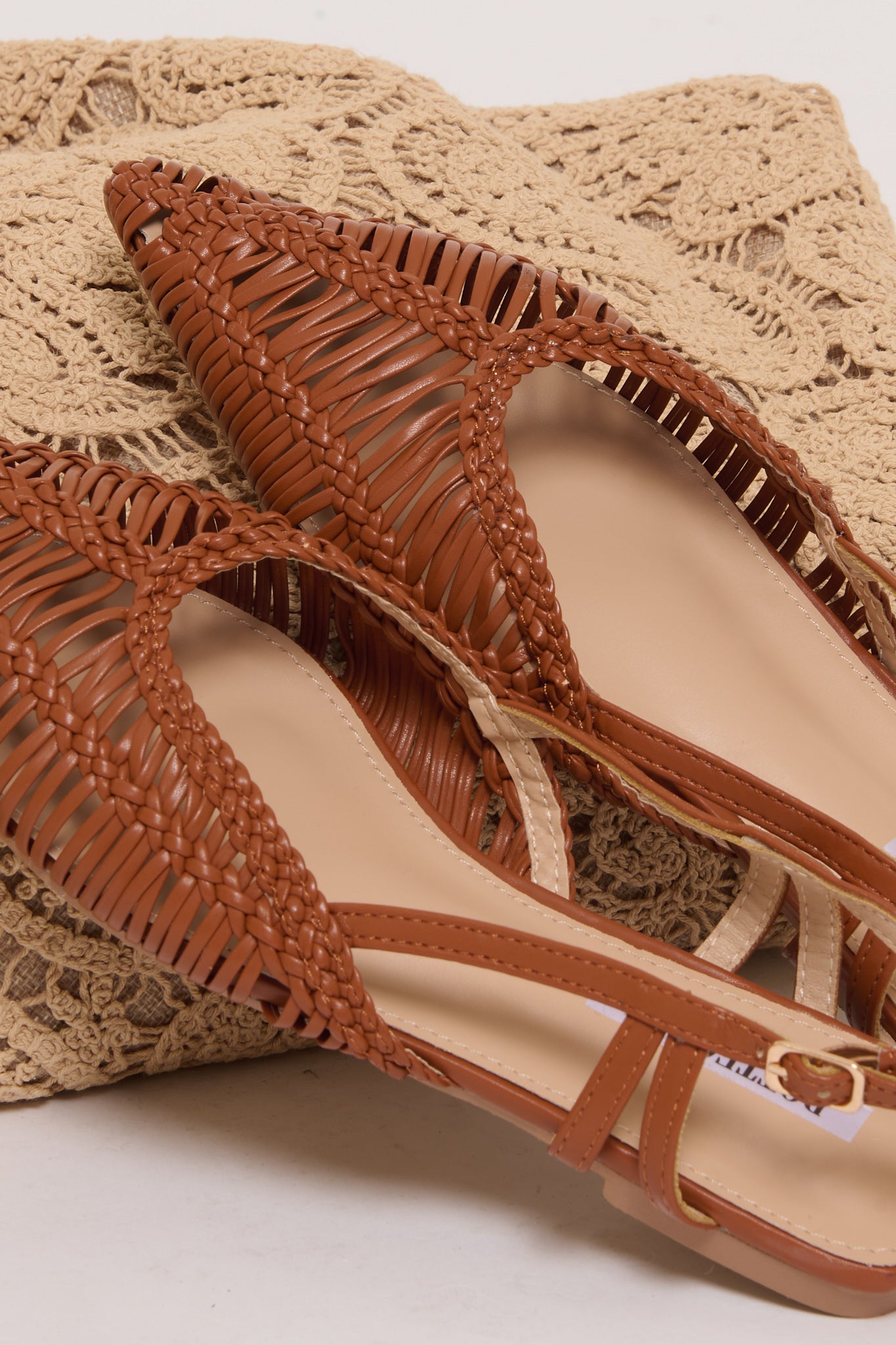 Slingback ‘Traforata’ Camel