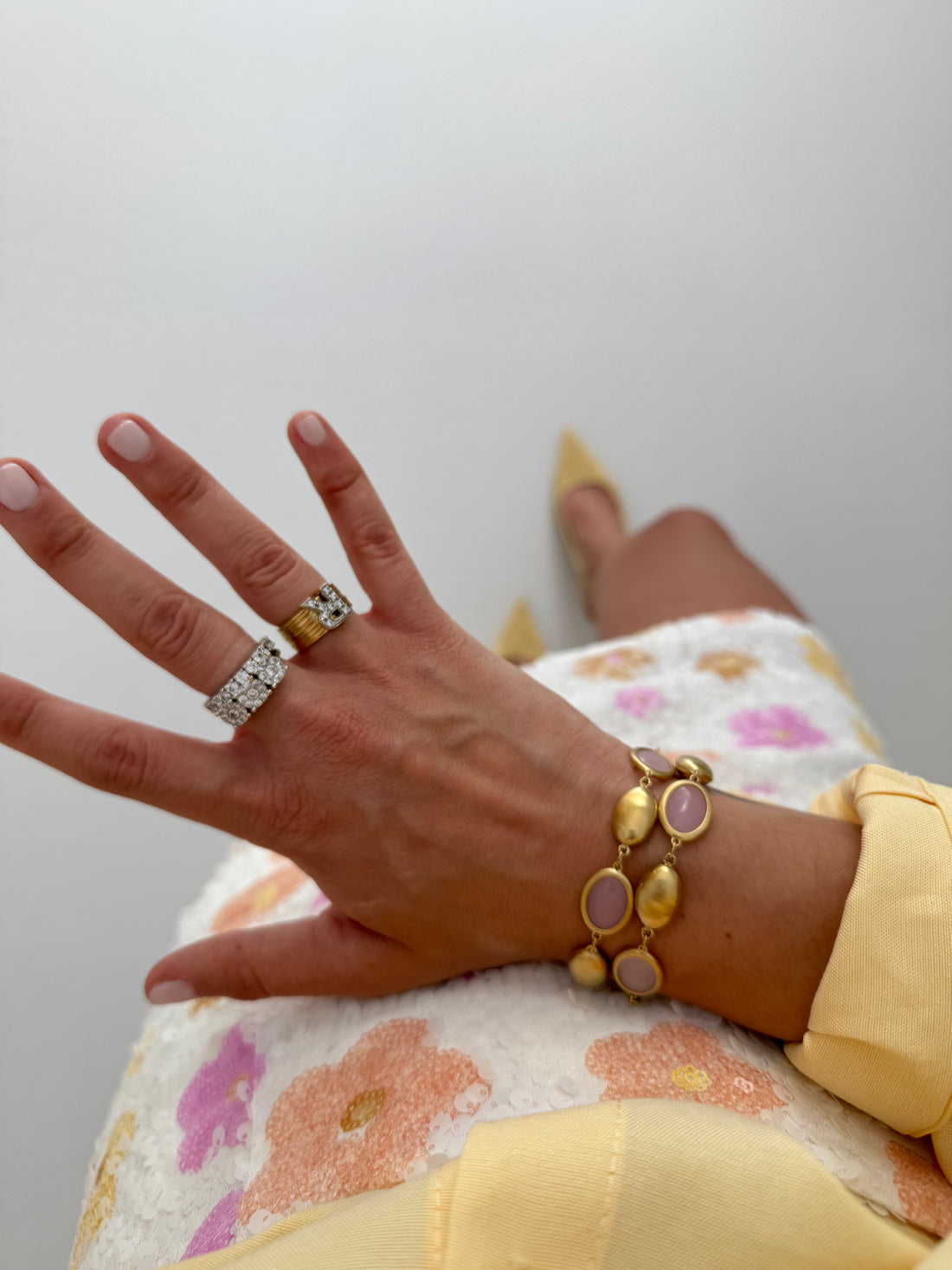 Bracciale ‘PIETRE E CERCHI’ Rosa