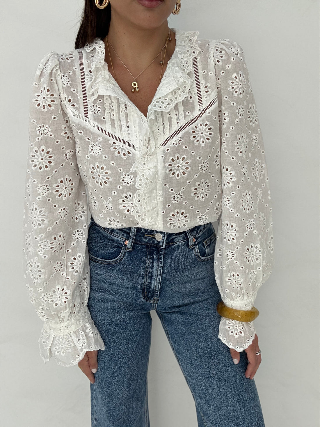 Camicia ‘PIZZO SANGALLO’ Bianca