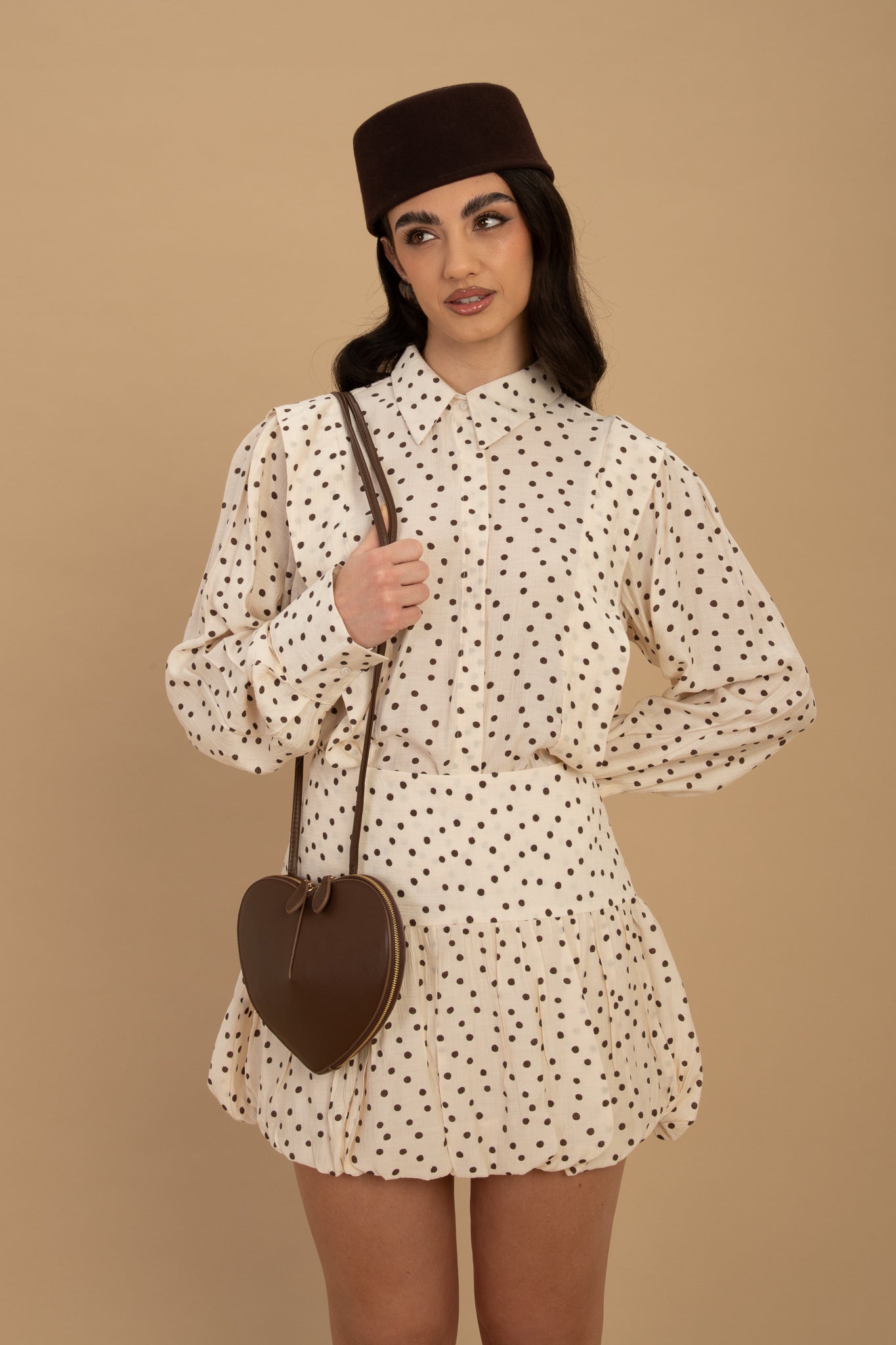 Camicia ‘POIS FINTA SPALLINA’ Panna