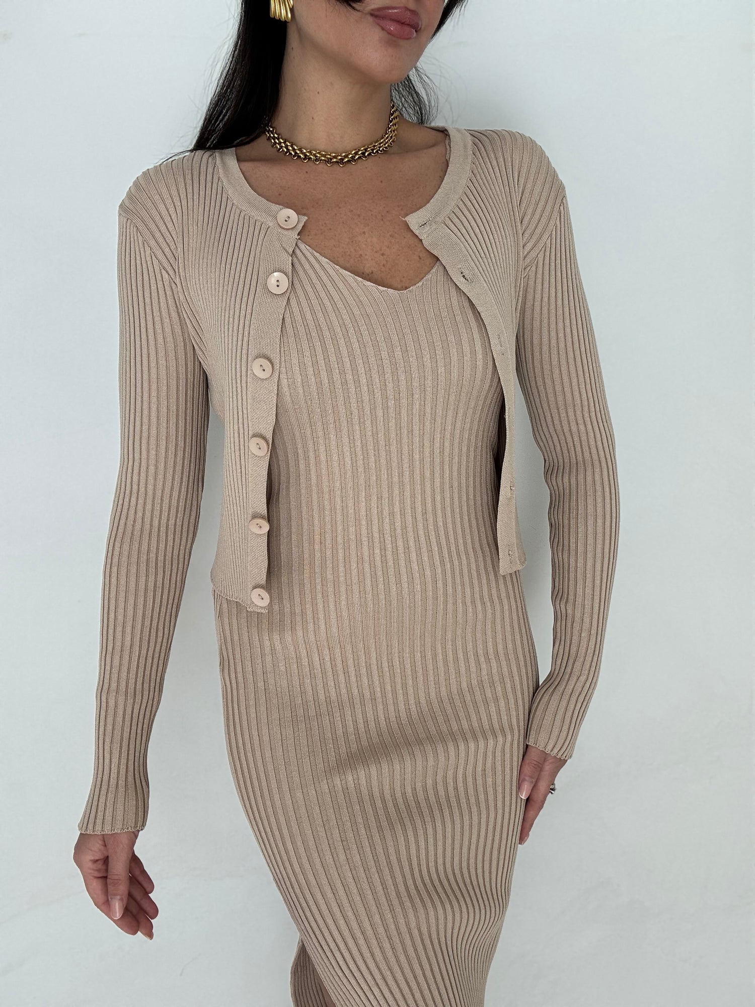 Abito+Cardigan Camel