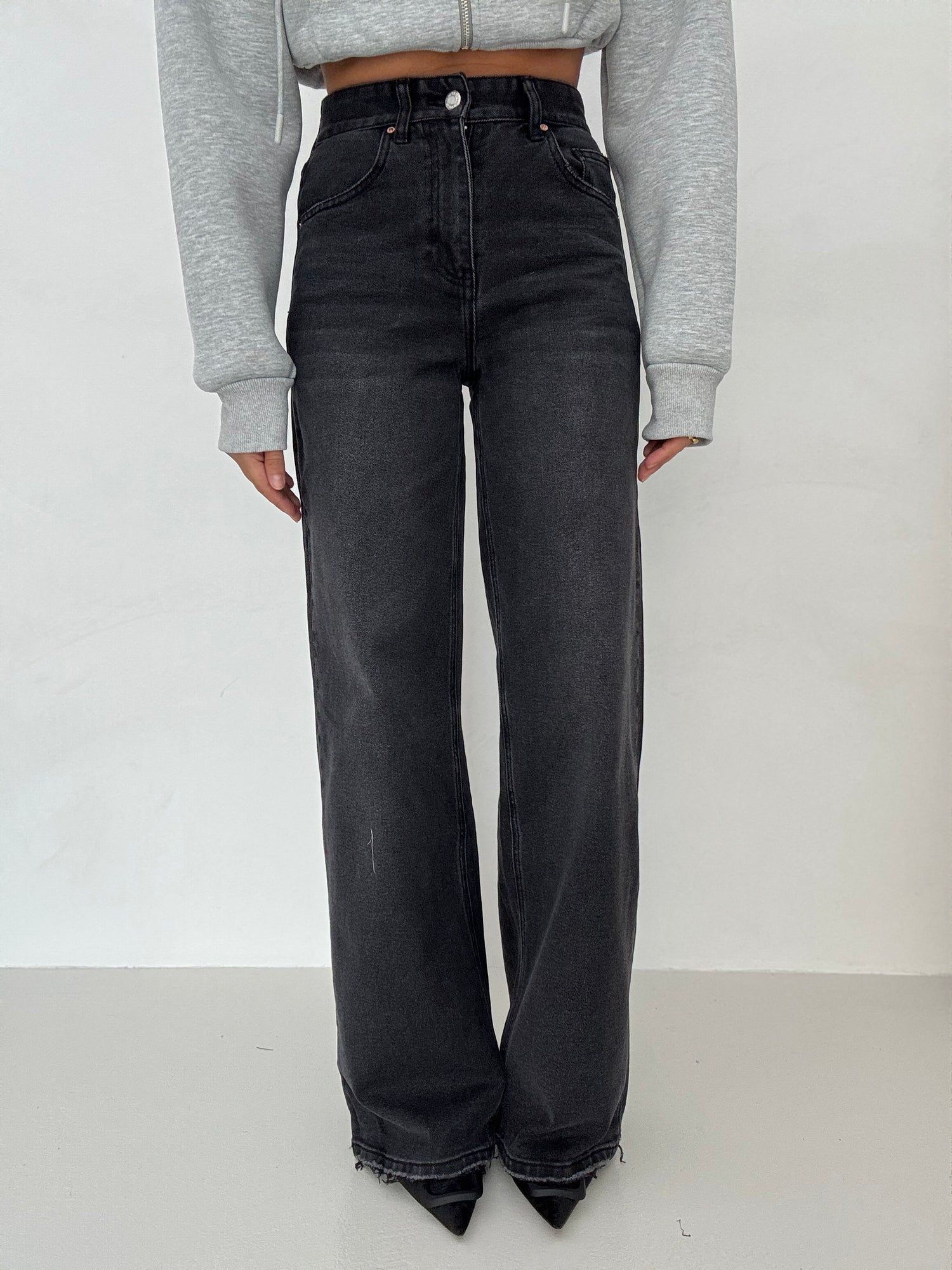 Jeans ‘GAMBA LARGA’ Nero Slavato