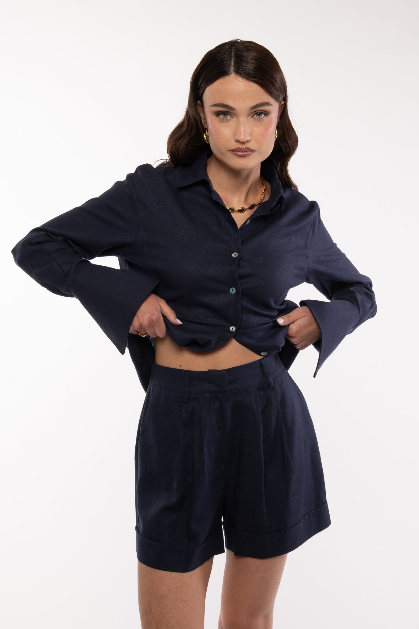 Coordinato ‘55%LINO’ ‘3&33’ Blu Notte