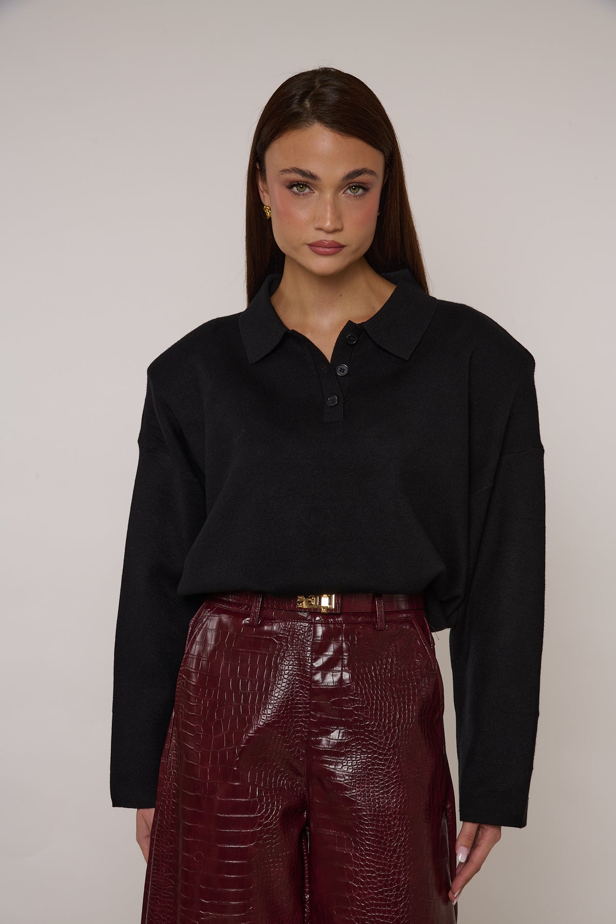 Maglione/Polo con spalline Nero