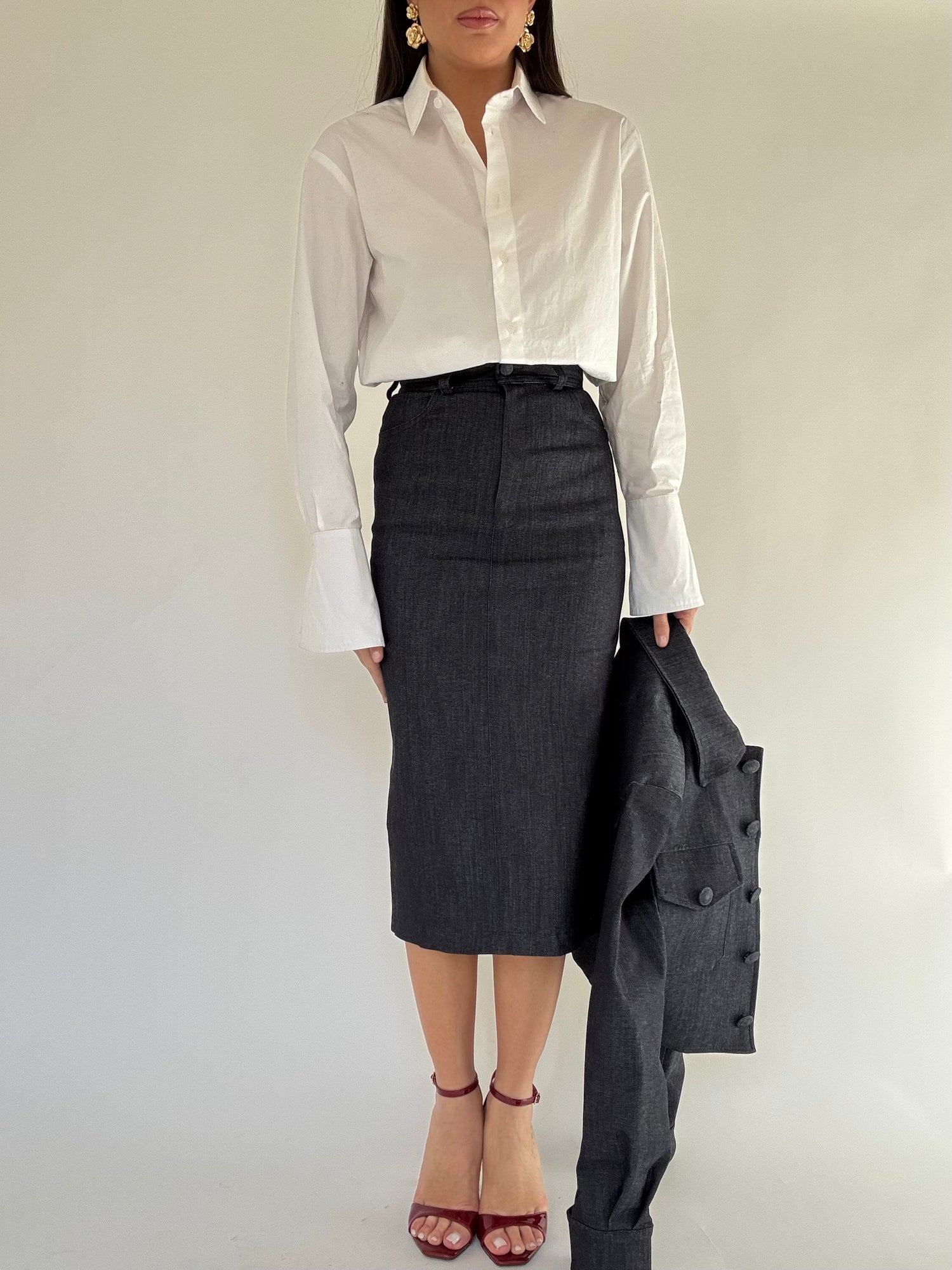 Gonna Longuette 3&33 ‘EFFETTO DENIM’