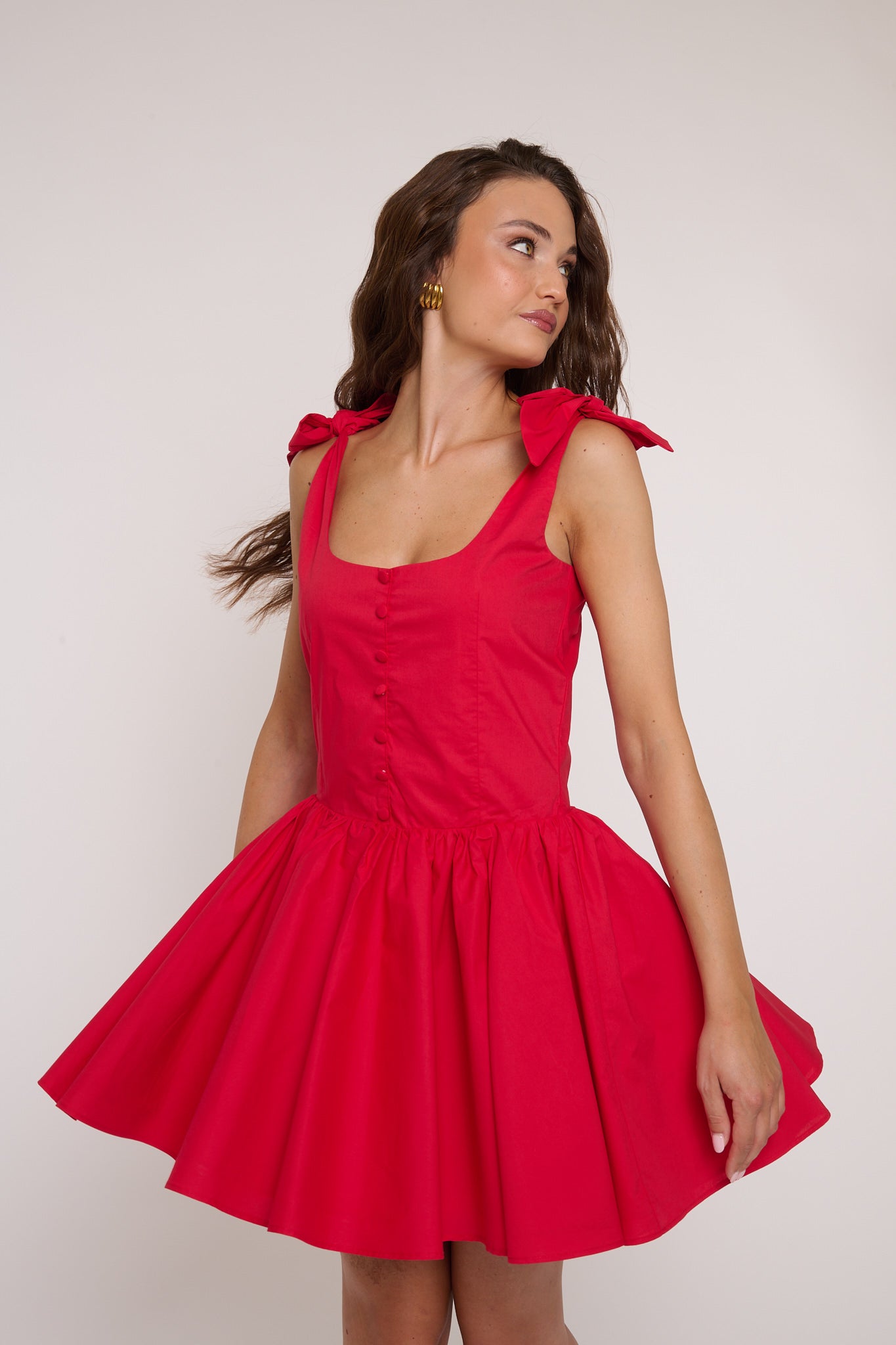Abito ‘BEA’ 100%COTONE Corto Rosso