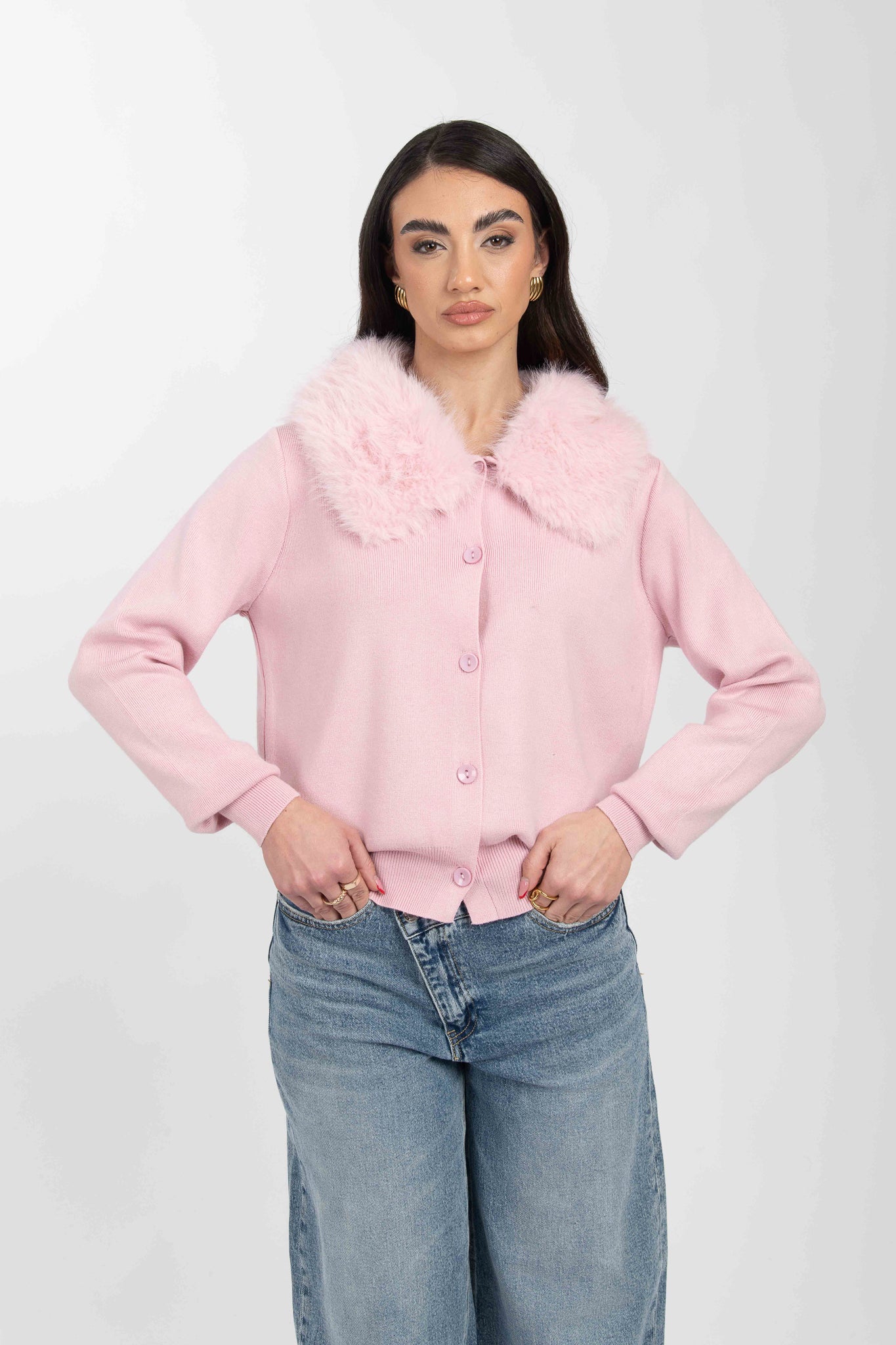 Cardigan ‘PELLICCIOTTO’ Rosa