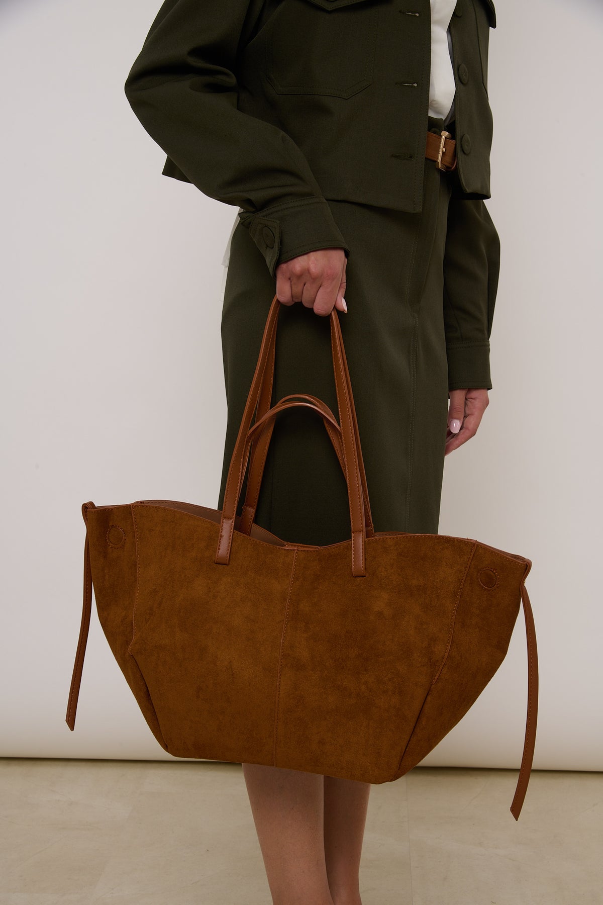 Borsa ‘MAXI’ SUEDE Cuoio