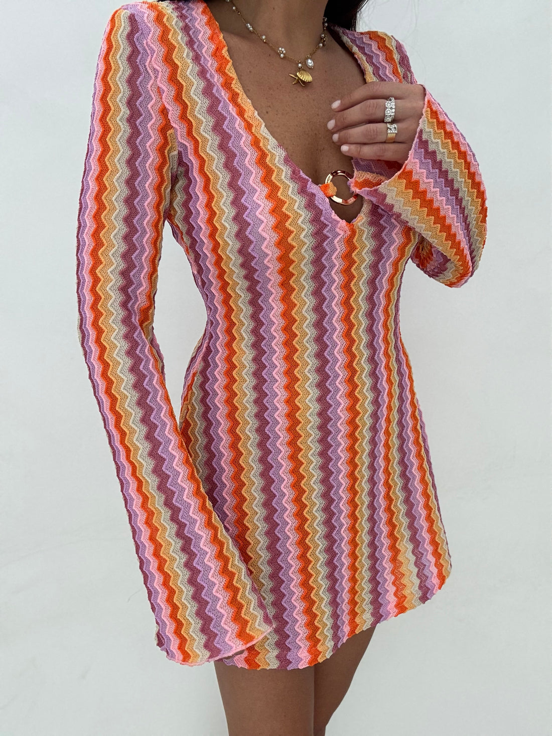 Abito/Copricostume ‘CROCHET CORTO’ Fucsia e Arancio