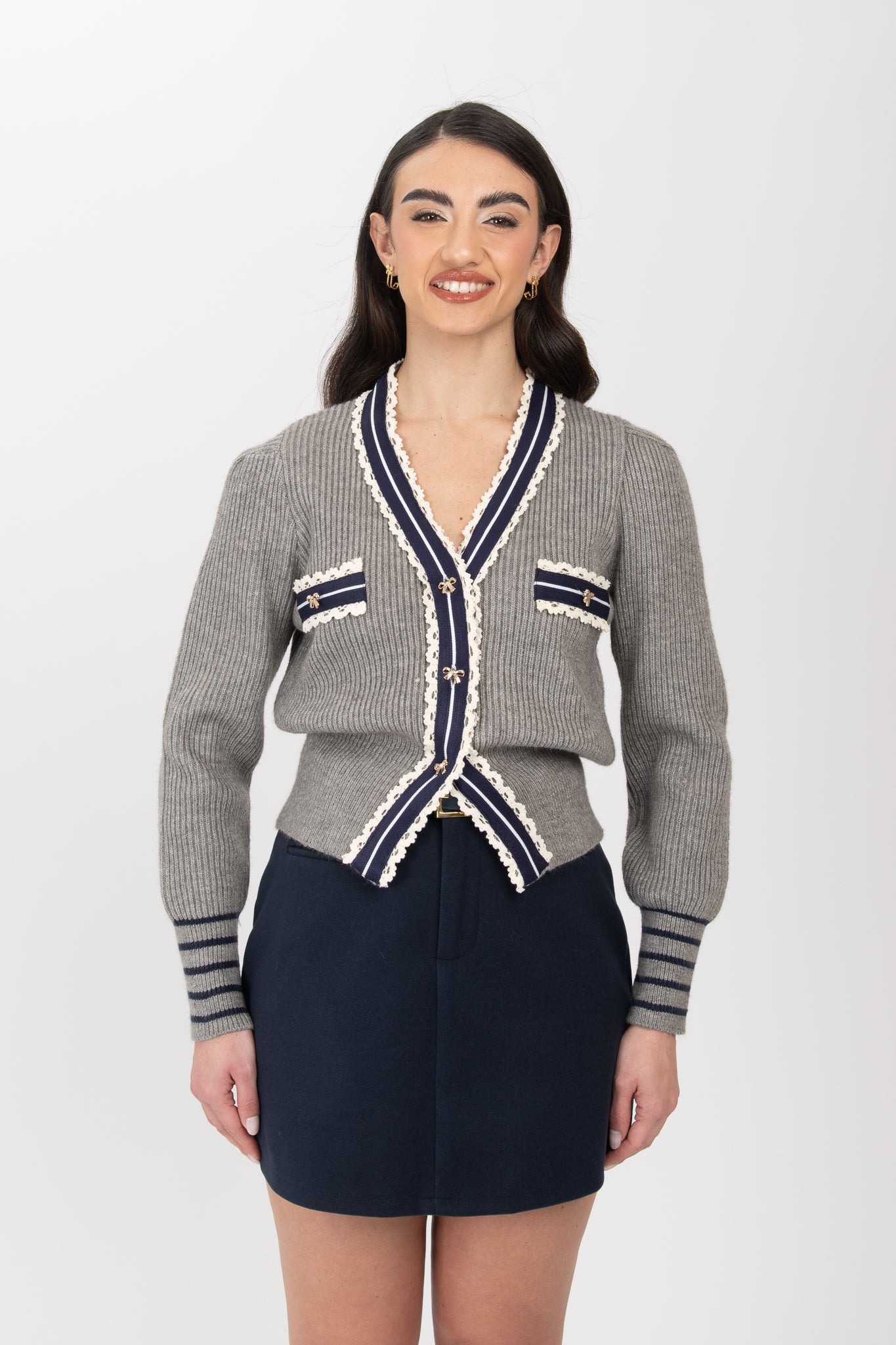 Cardigan ‘BOTTONI FIOCCHETTI’ Grigio
