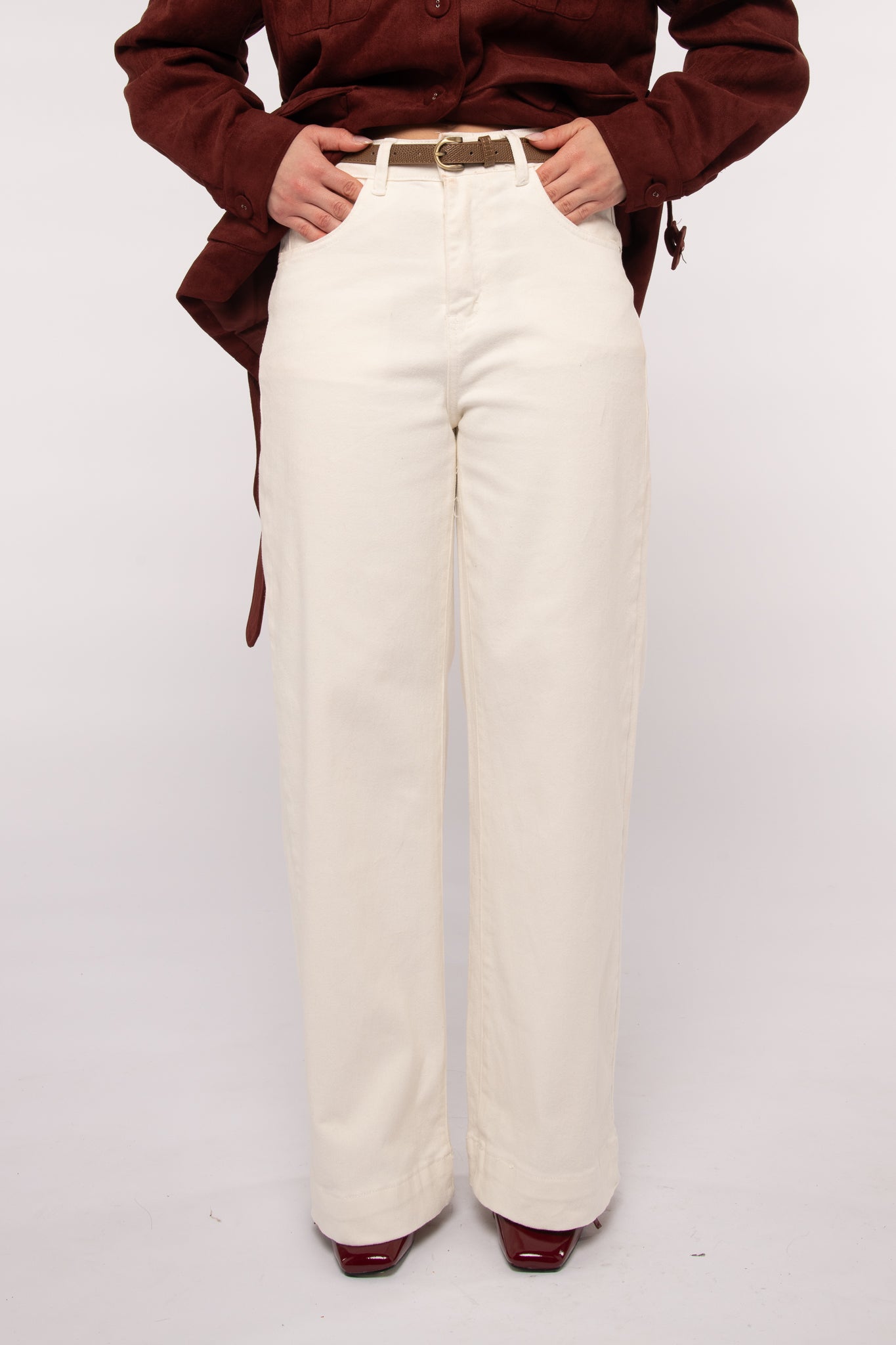 Jeans ‘GAMBA DRITTA’ Bianco