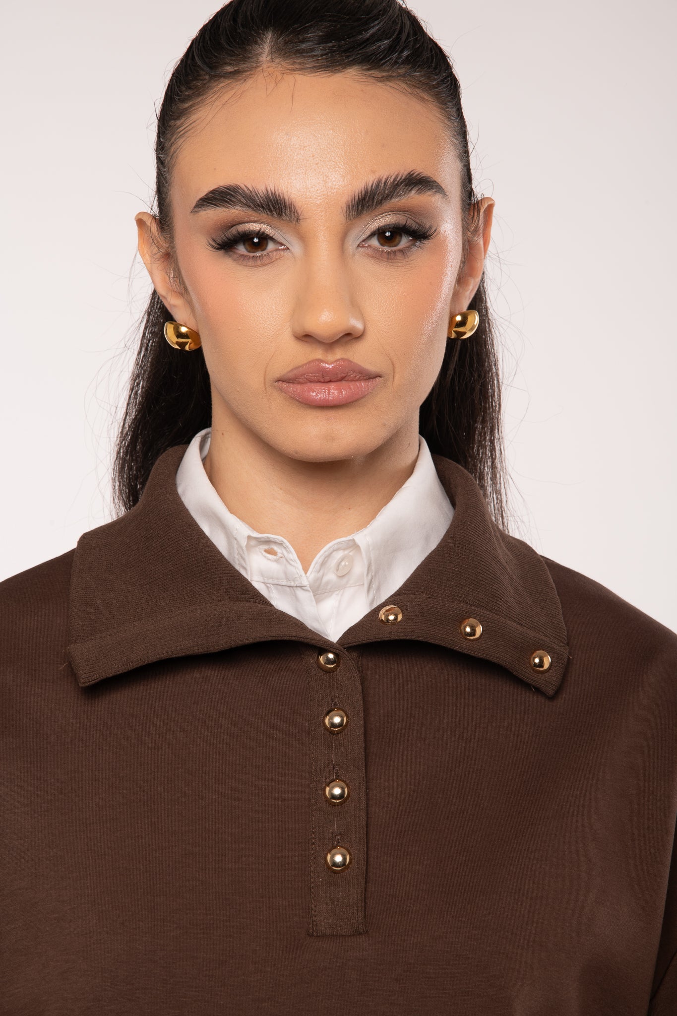 Polo/Felpa ‘BOTTONCINI ORO’ Cacao