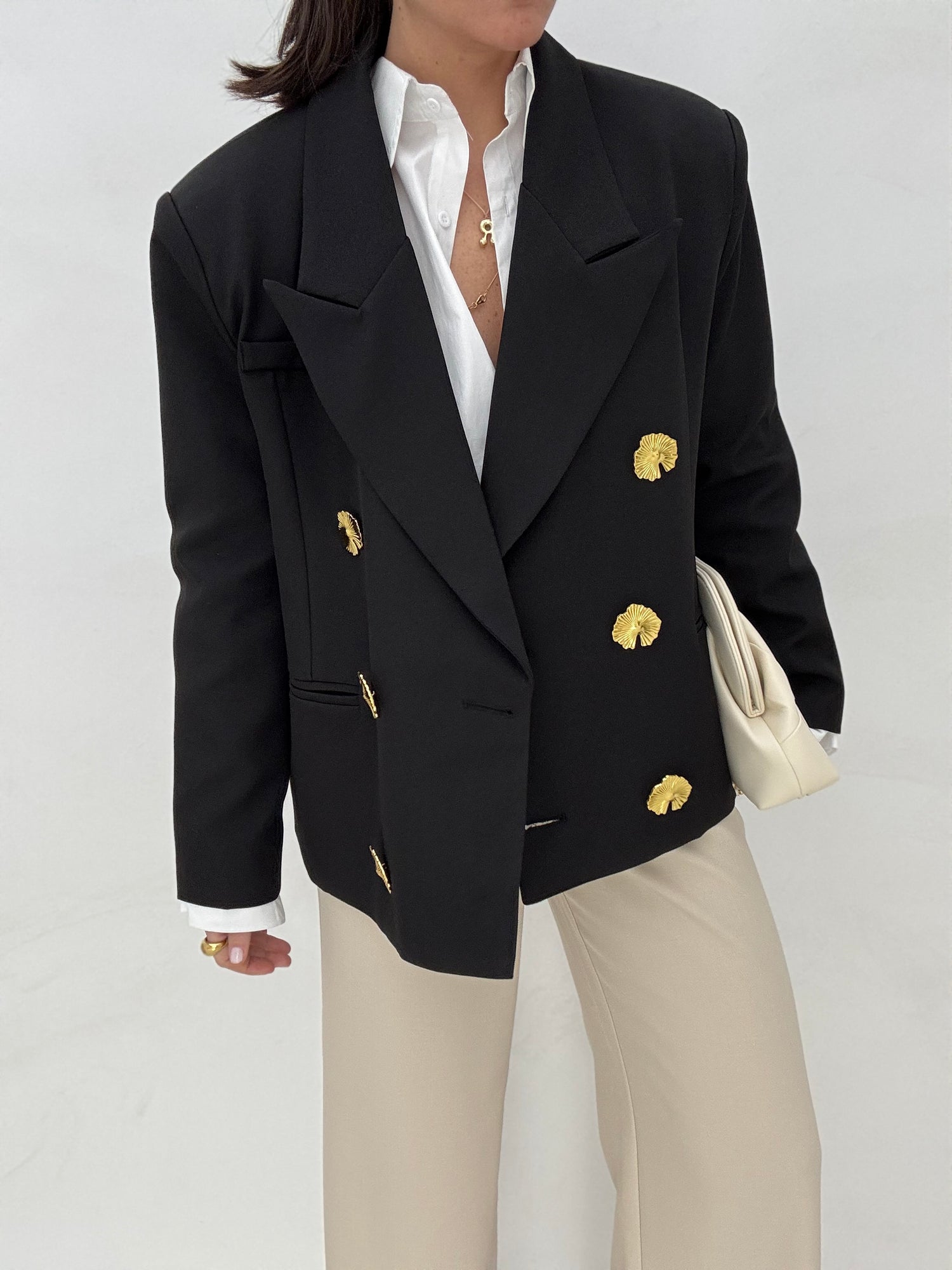 Blazer ‘BOTTONI CONCHIGLIA’ Nero