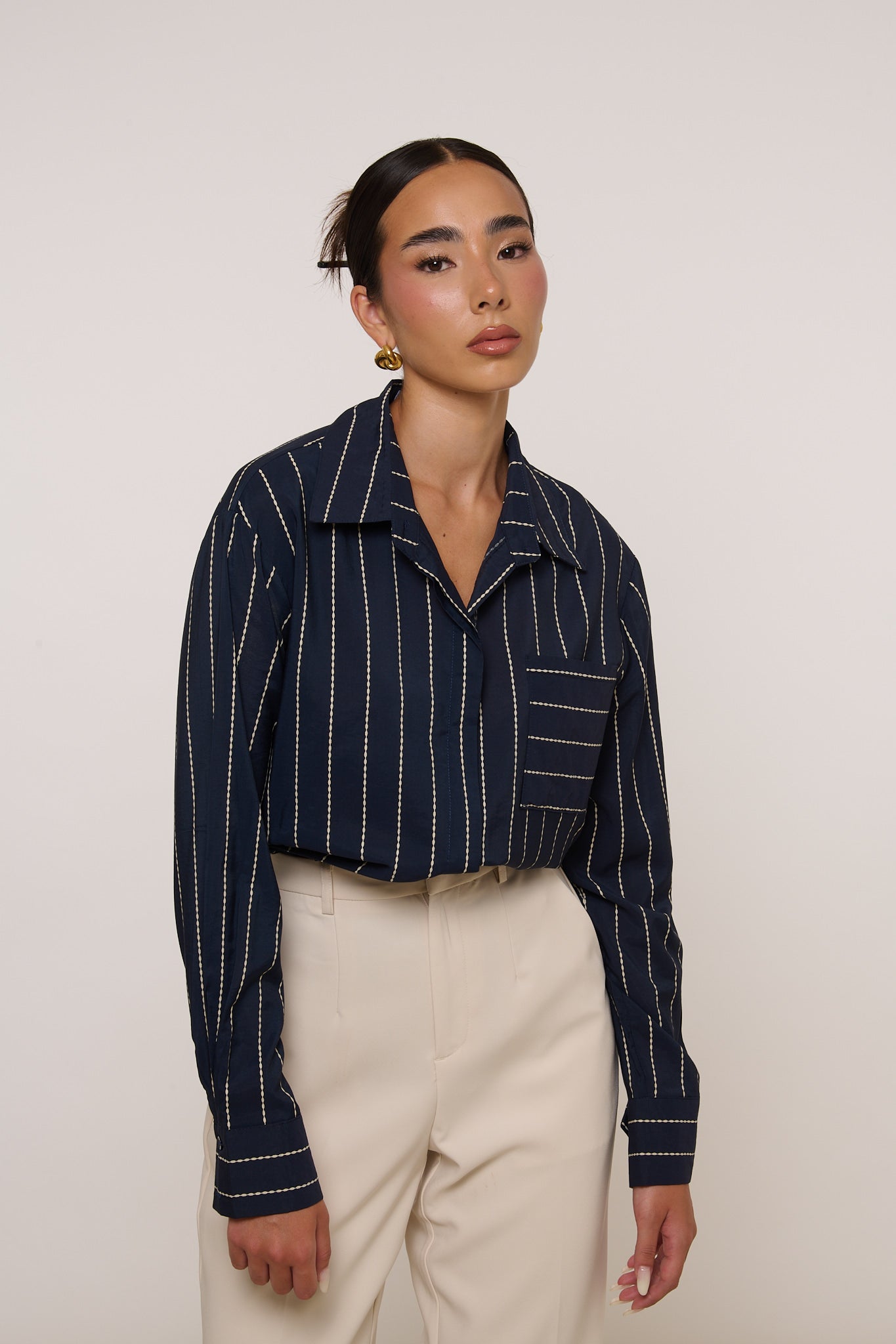Camicia ‘RIGHE’ Blu Notte