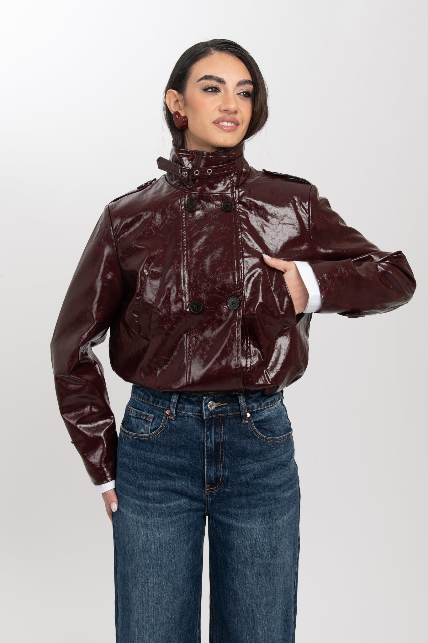 Bomber ‘VERNICE’ 80%COTONE Bordeaux