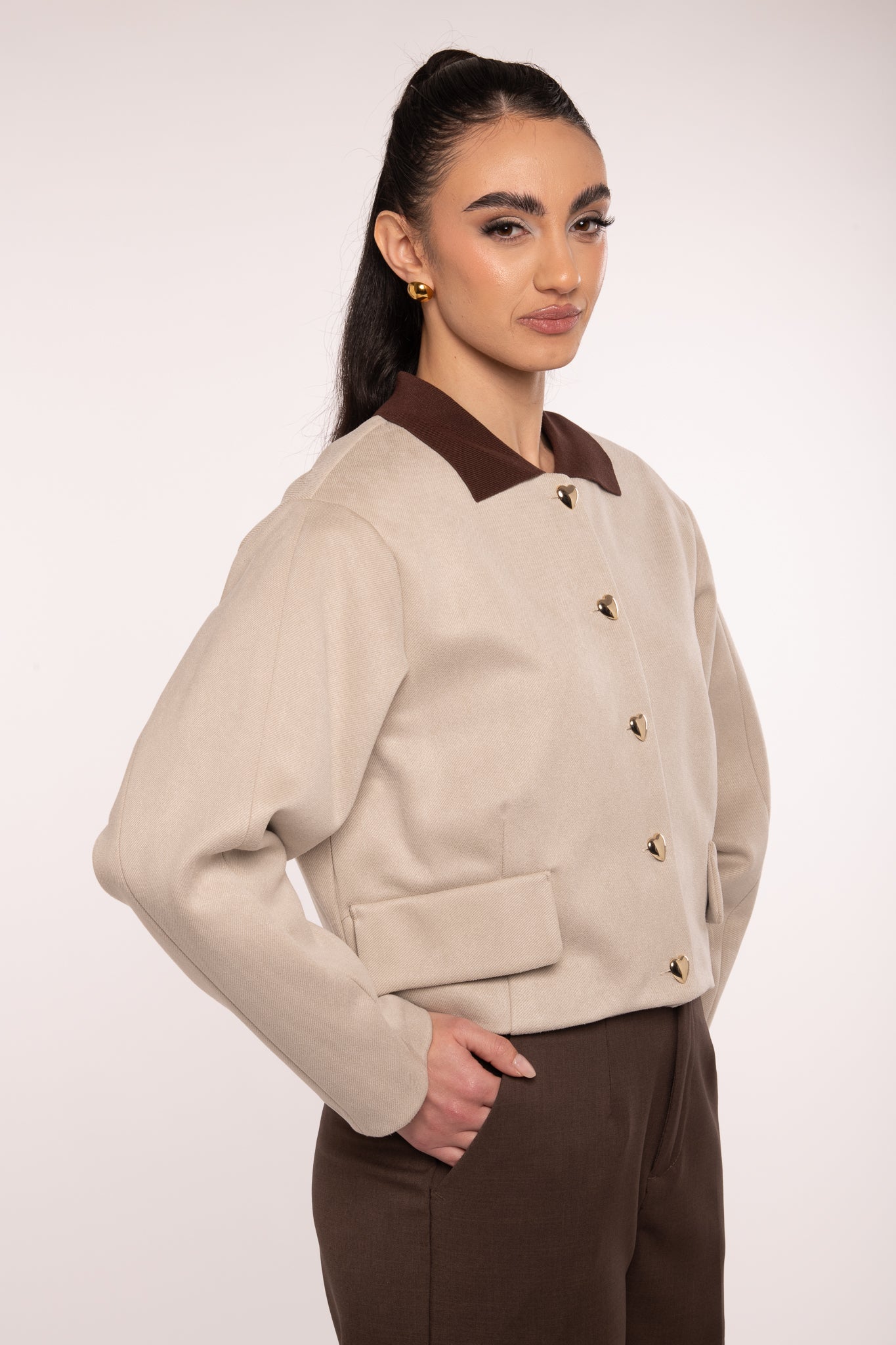 Giacca ‘BOTTONI CUORE 3&33 COLLECTION’ Beige