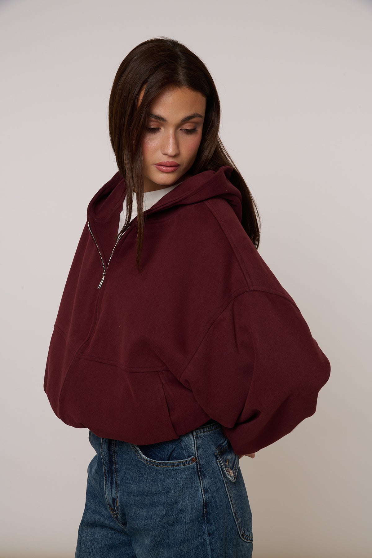 Felpa con ‘ZIP’ Bordeaux