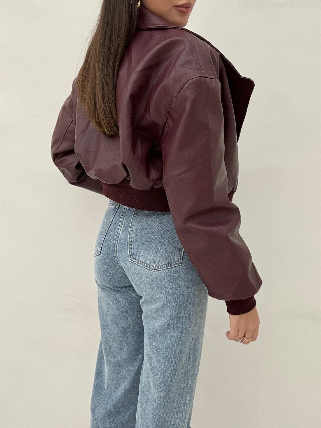 Bomber crop ‘DOUBLE FACE’ Bordeaux