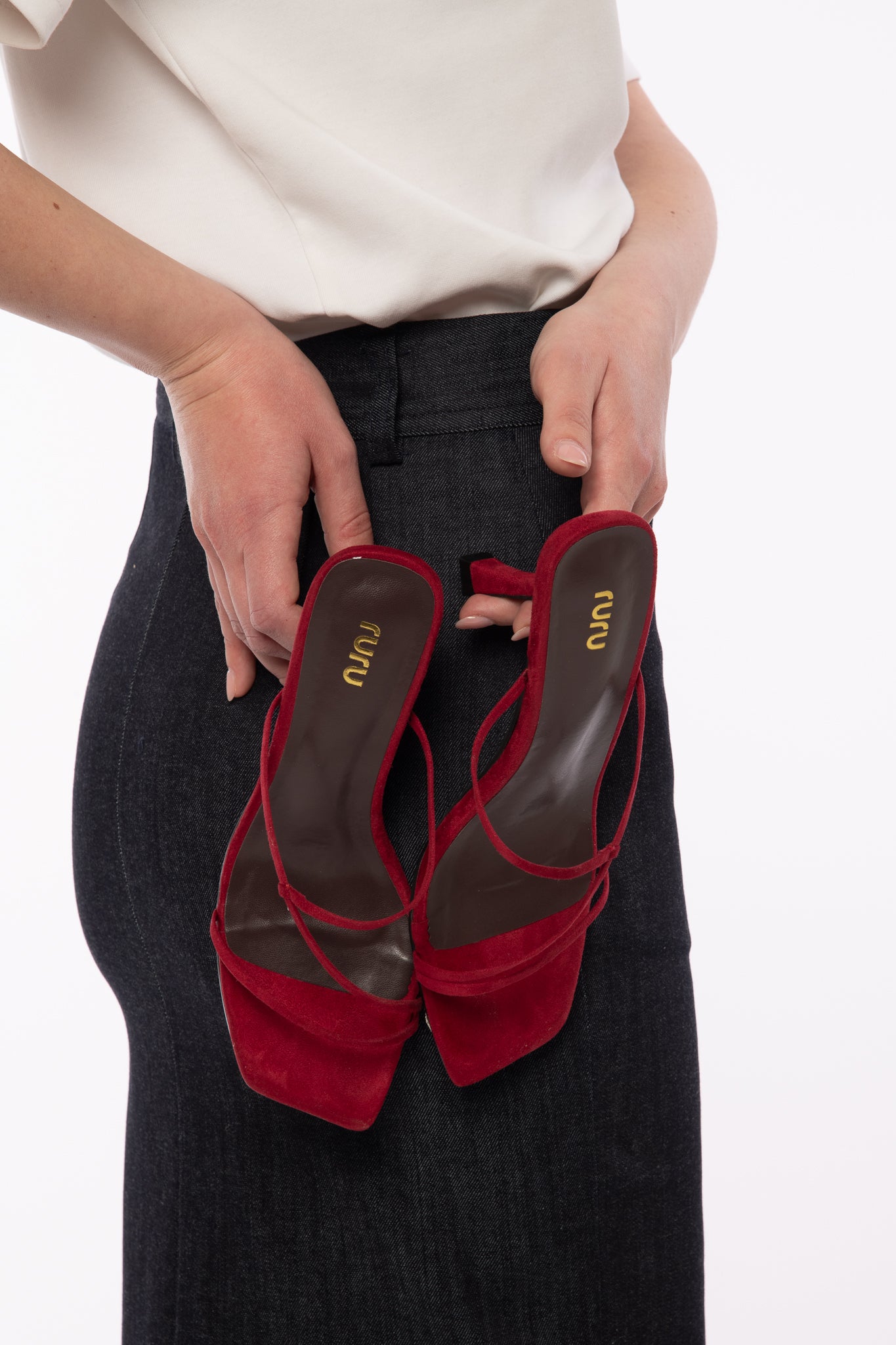 Sandalo ‘SUEDE’ CON TACCO Rosso