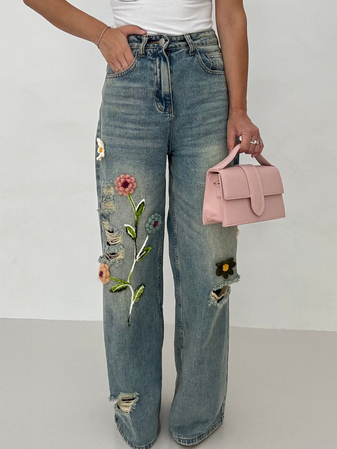 Jeans ‘FIORI UNCINETTO’ in Denim