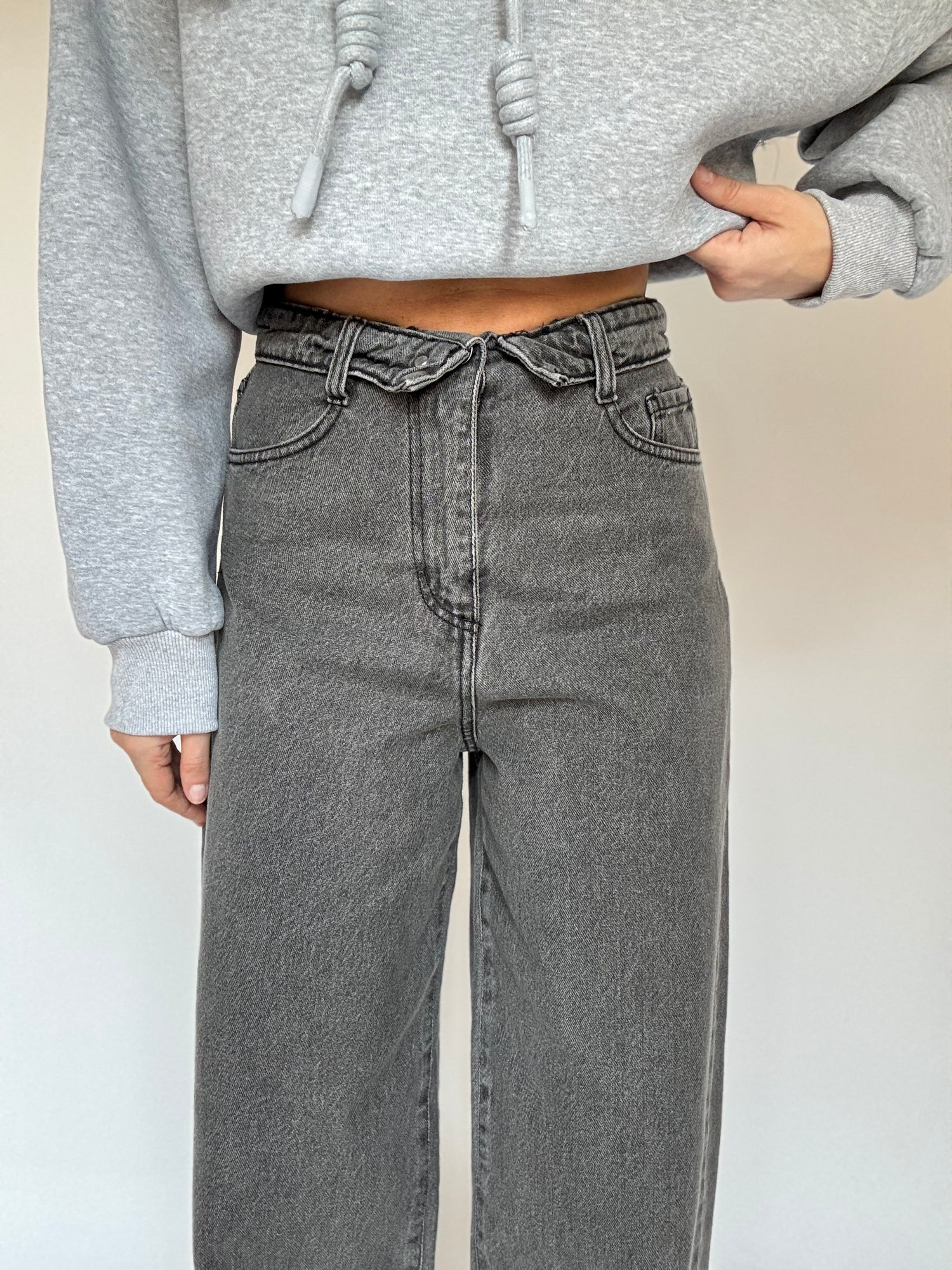 Jeans ‘D68 100%COTONE’ Risvolto Grigio