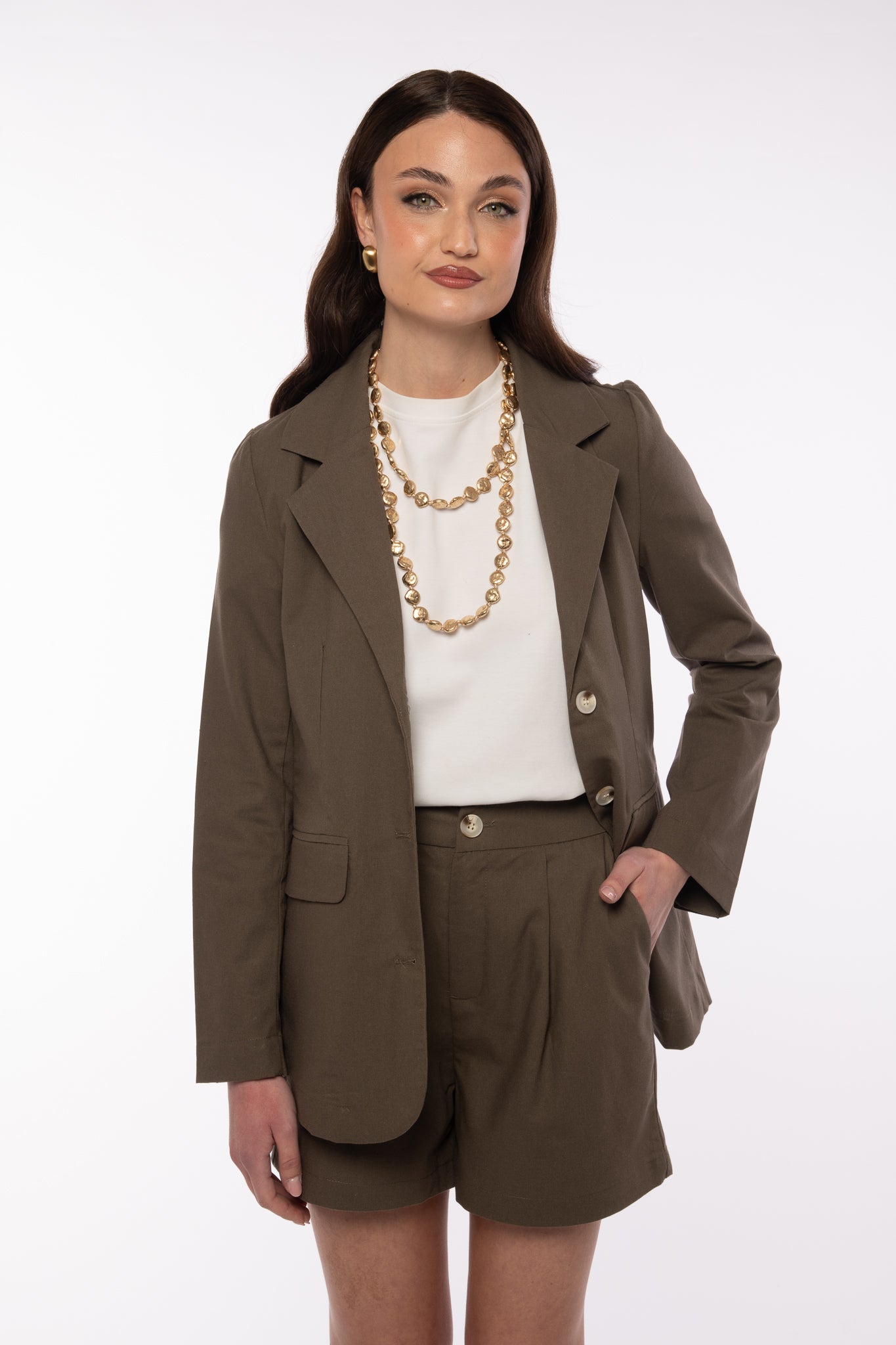 Coordinato ‘40% LINO’ Verde Militare