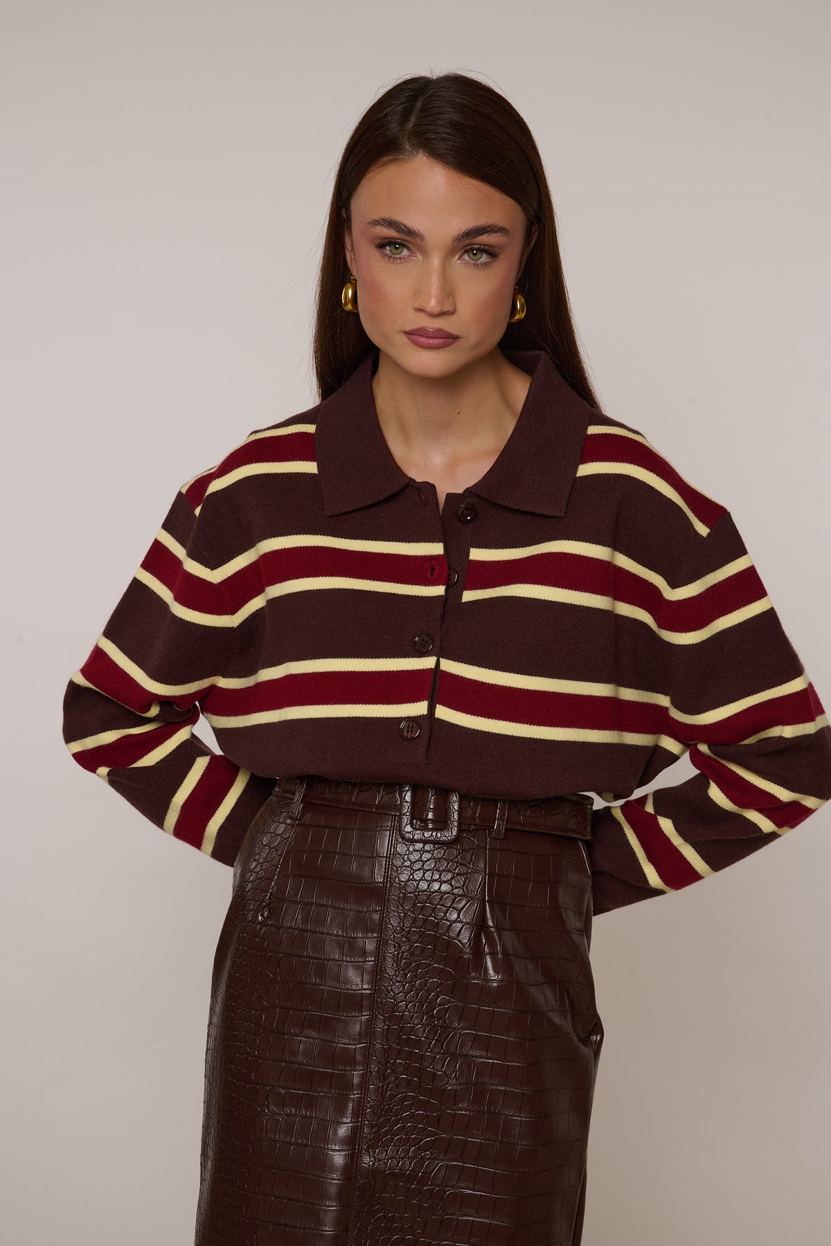 Maglione/Polo ‘RIGHE’ Cacao