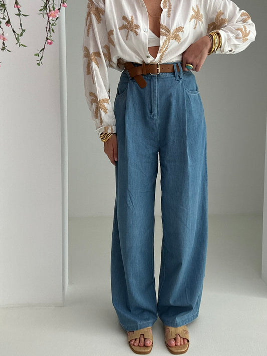 Pantalone ‘FUERTEVENTURA’ 100%cotone finto Denim