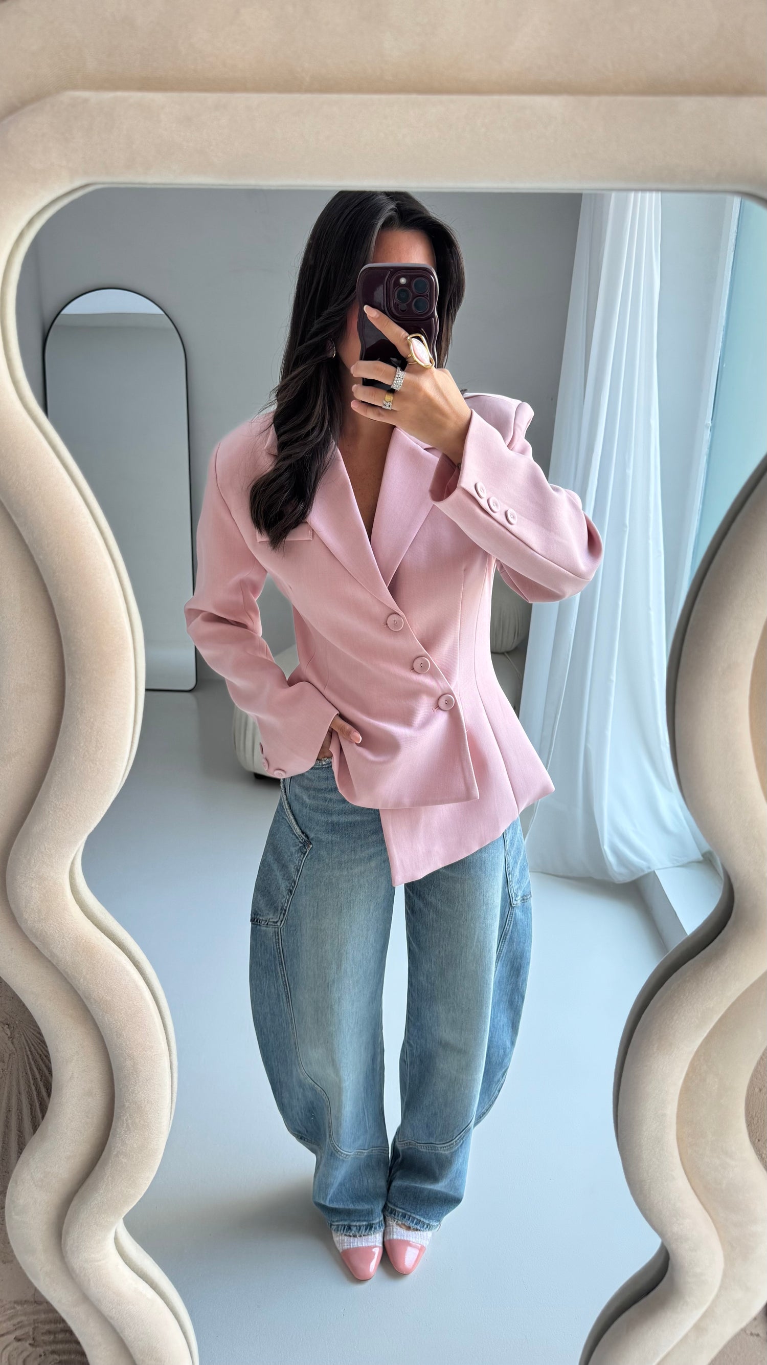 Blazer ‘ASIMMETRICO’ 80%COTONE Rosa