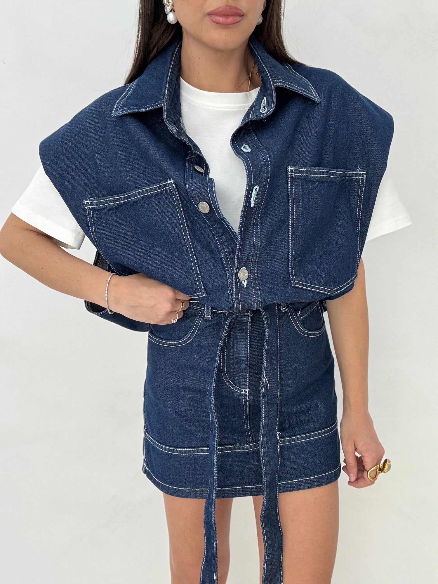 Coordinato ‘ON THE ROAD’ 100%COTONE Denim Scuro