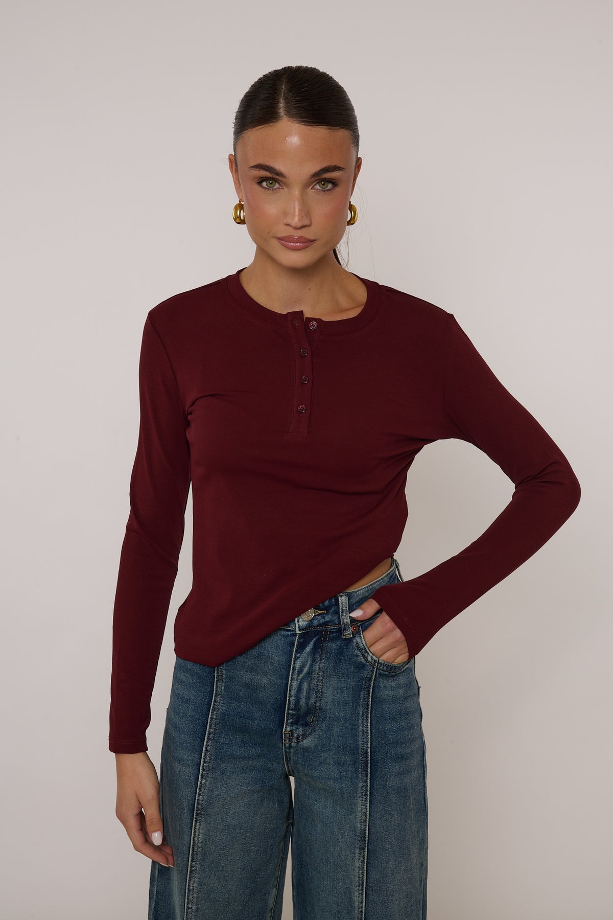 Maglia ‘BOTTONCINI’ By Lumina Bordeaux
