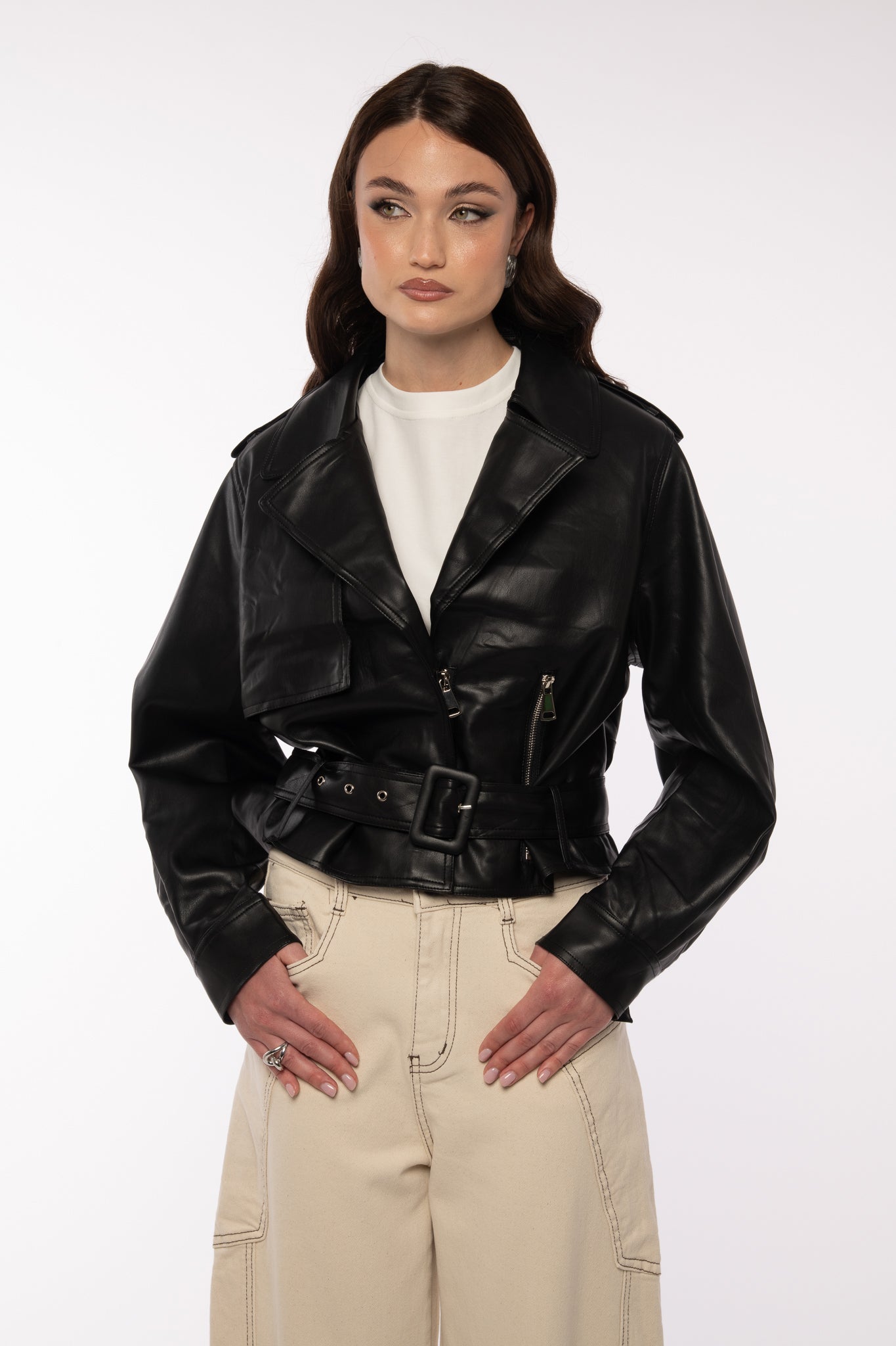 Trench crop ‘ECOPELLE’ Nero