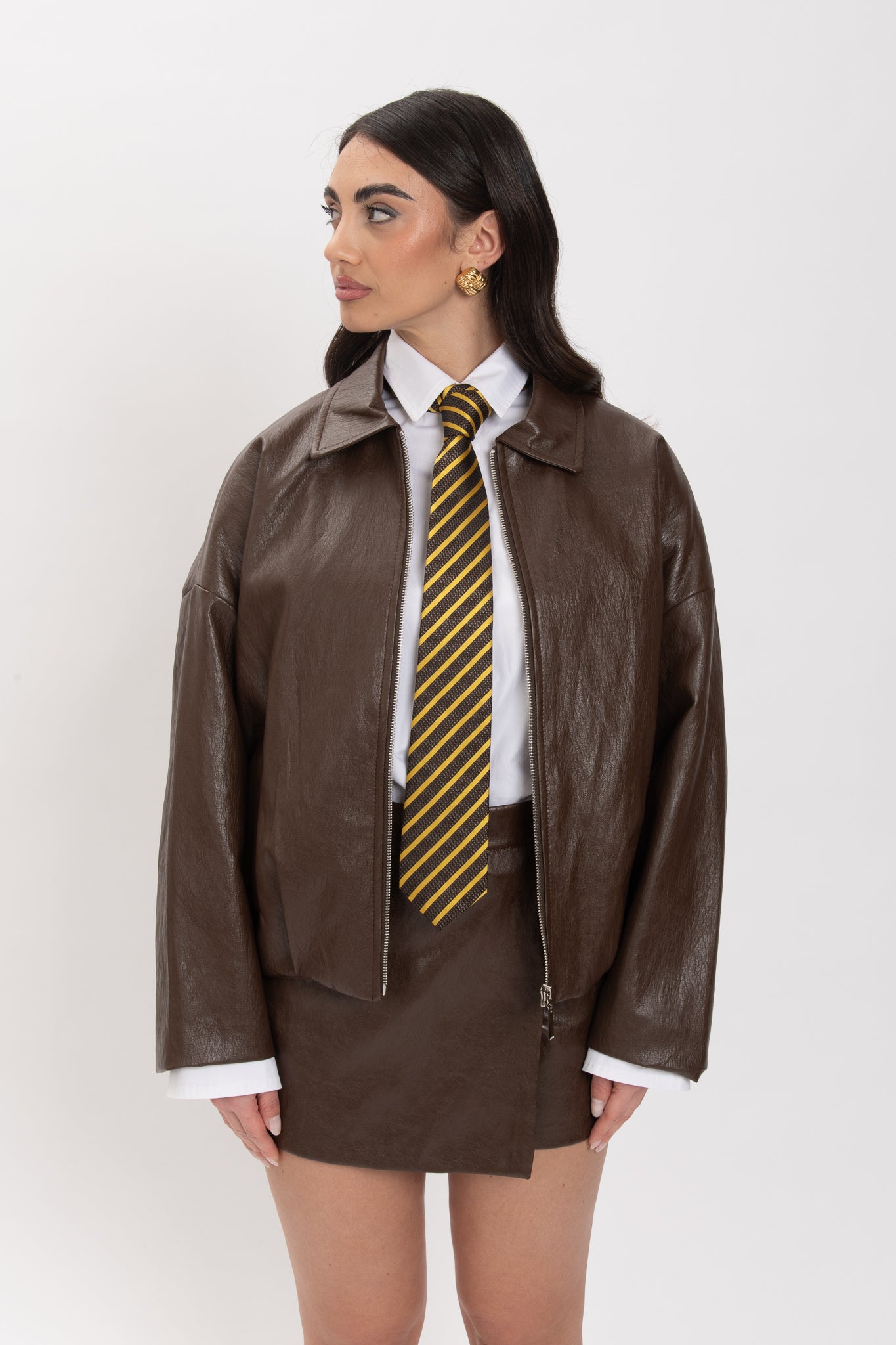 Bomber ‘ IN ECOPELLE’ Cacao